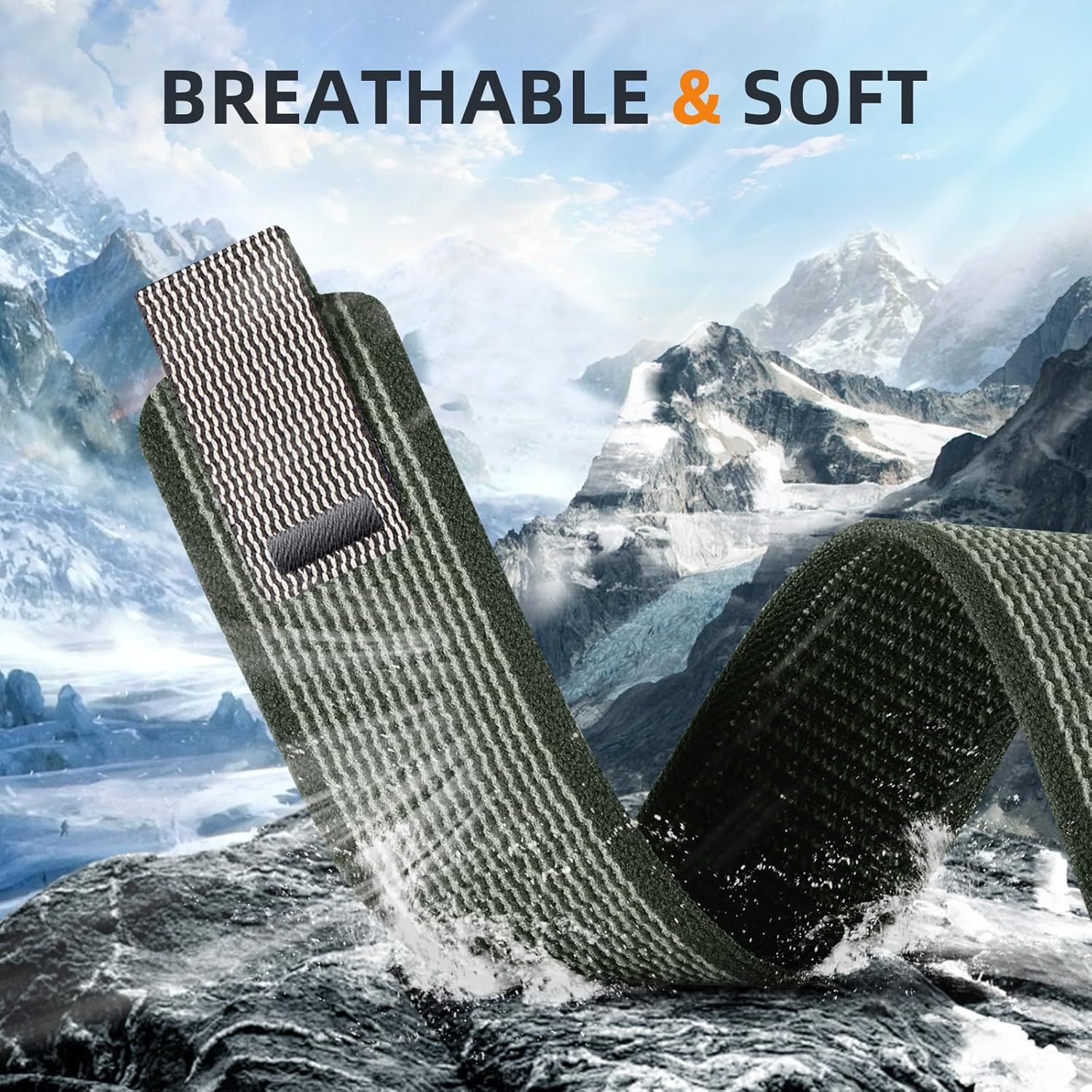 Ouwegaga Compatible with Garmin Fenix 8/Fenix 7/Fenix 6/Fenix 5 Band, 22Mm Nylon Sport Watch Strap for Garmin Fenix E 47Mm/Fenix 7 6 Pro/Fenix 5 Plus/Forerunner 935/945/955/965/Approach S60/S62/S70 - Black Grey image number 4