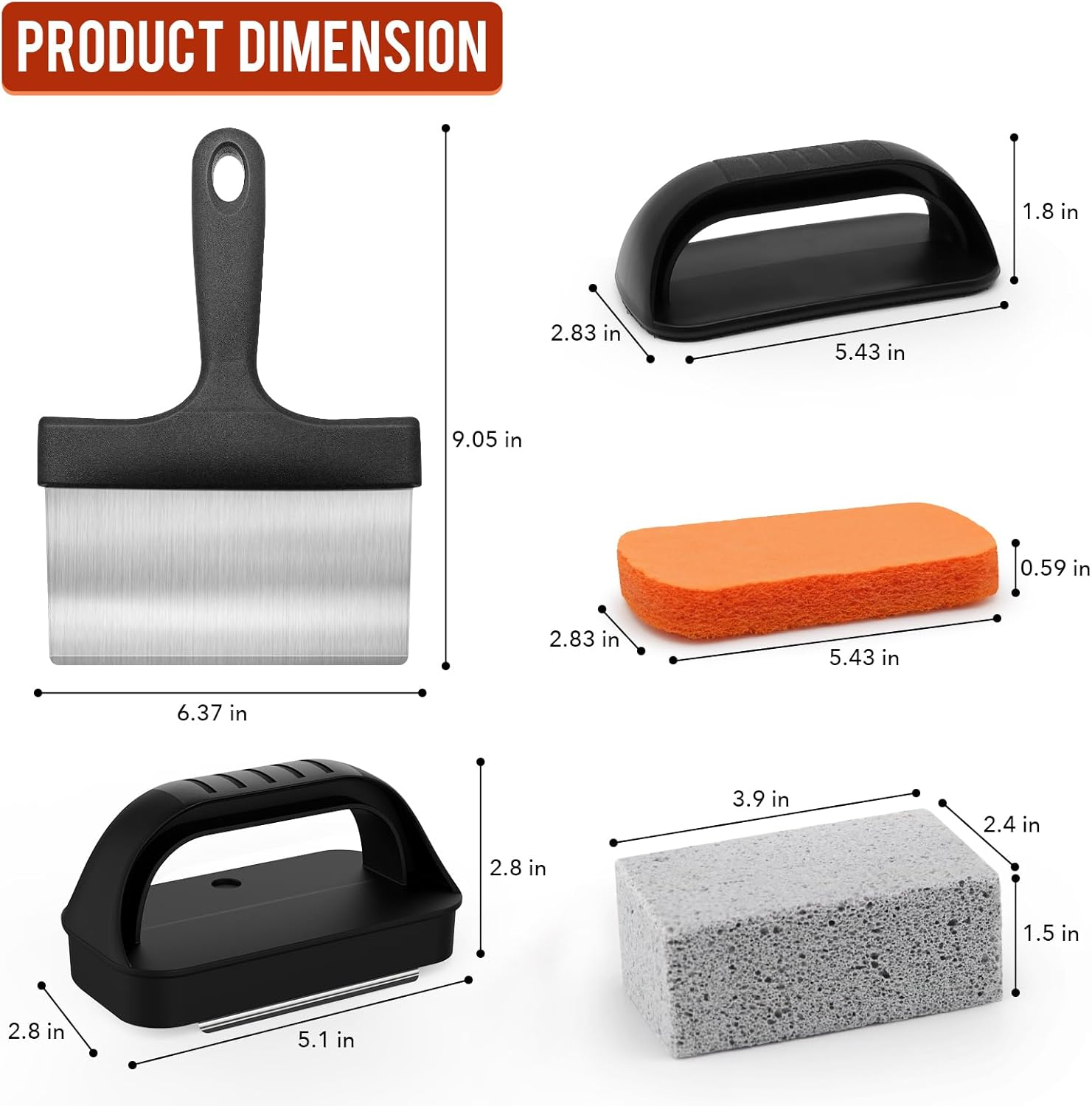 Griddle Cleaning Kit for Blackstone, Flat Top Grill Cleaning Kit with Grill Stone, Griddle Scraper & Griddle Brush Easy to Remove Stain image number 6