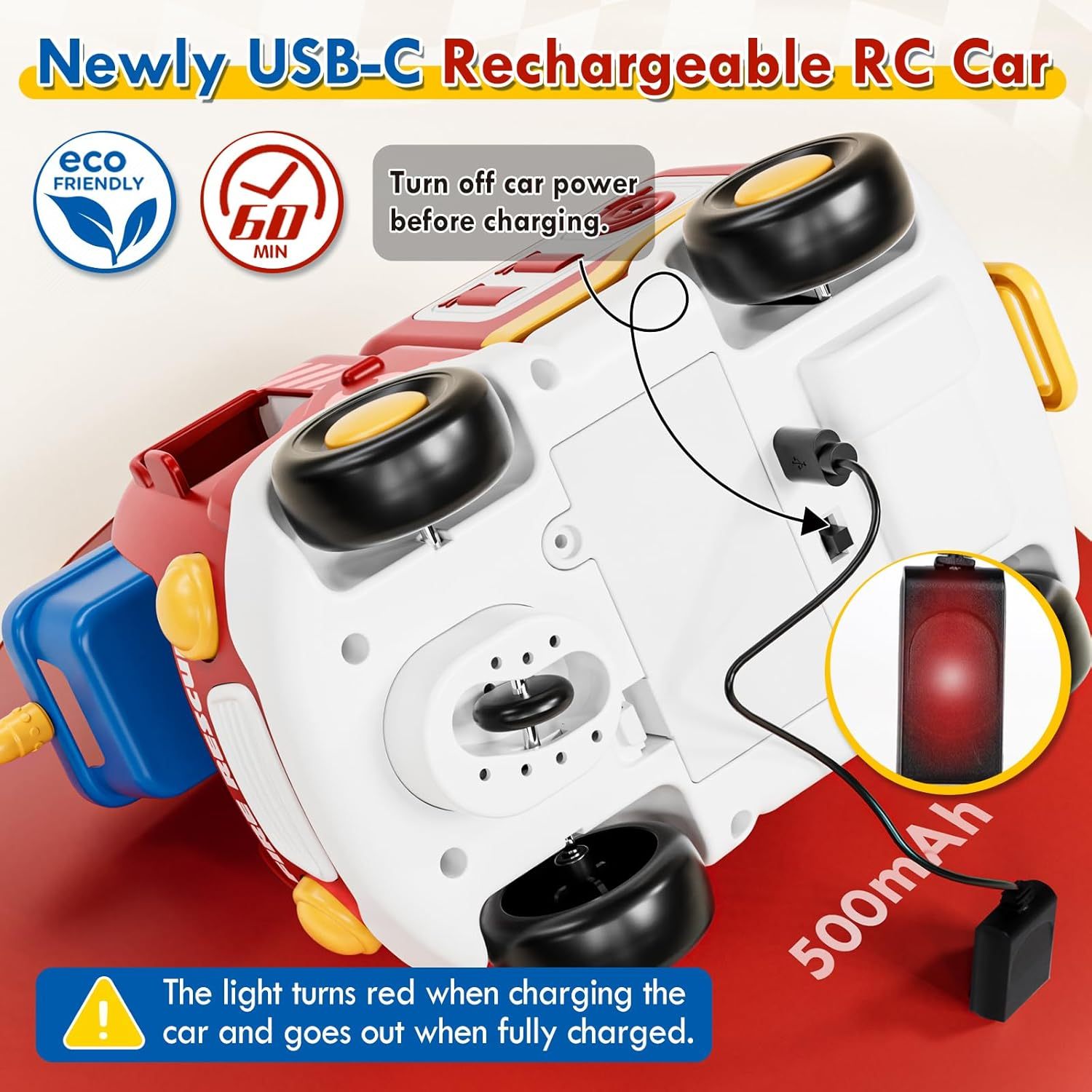 Lehoo Castle Remote Control Car, Fire Truck RC Cars, Cartoon RC Race Car, Toy Car with Music & Sound Toy for Toddler Kids, Baby Toys for 1 2 3 Year Old