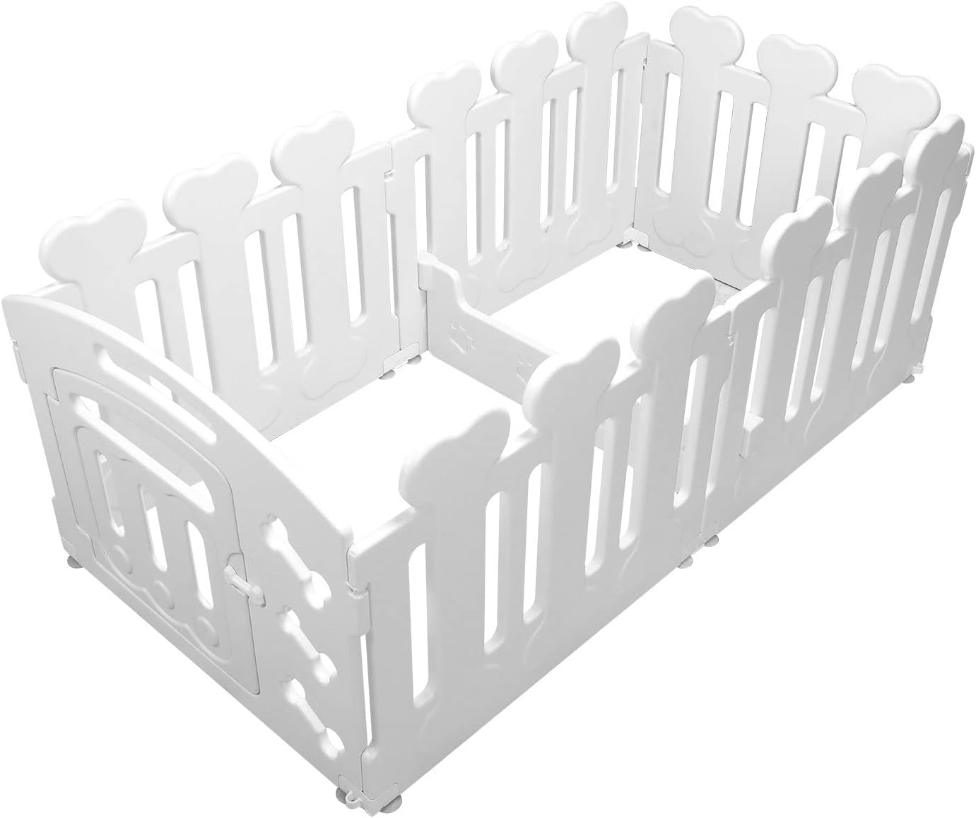 Pet Scene 2In1 Dog Crate Cage Portable Whelping Box Pet Playpen Enclosure Puppy Dog Kennel Cat Exercise Plastic White Indoor & Outdoor image number 5