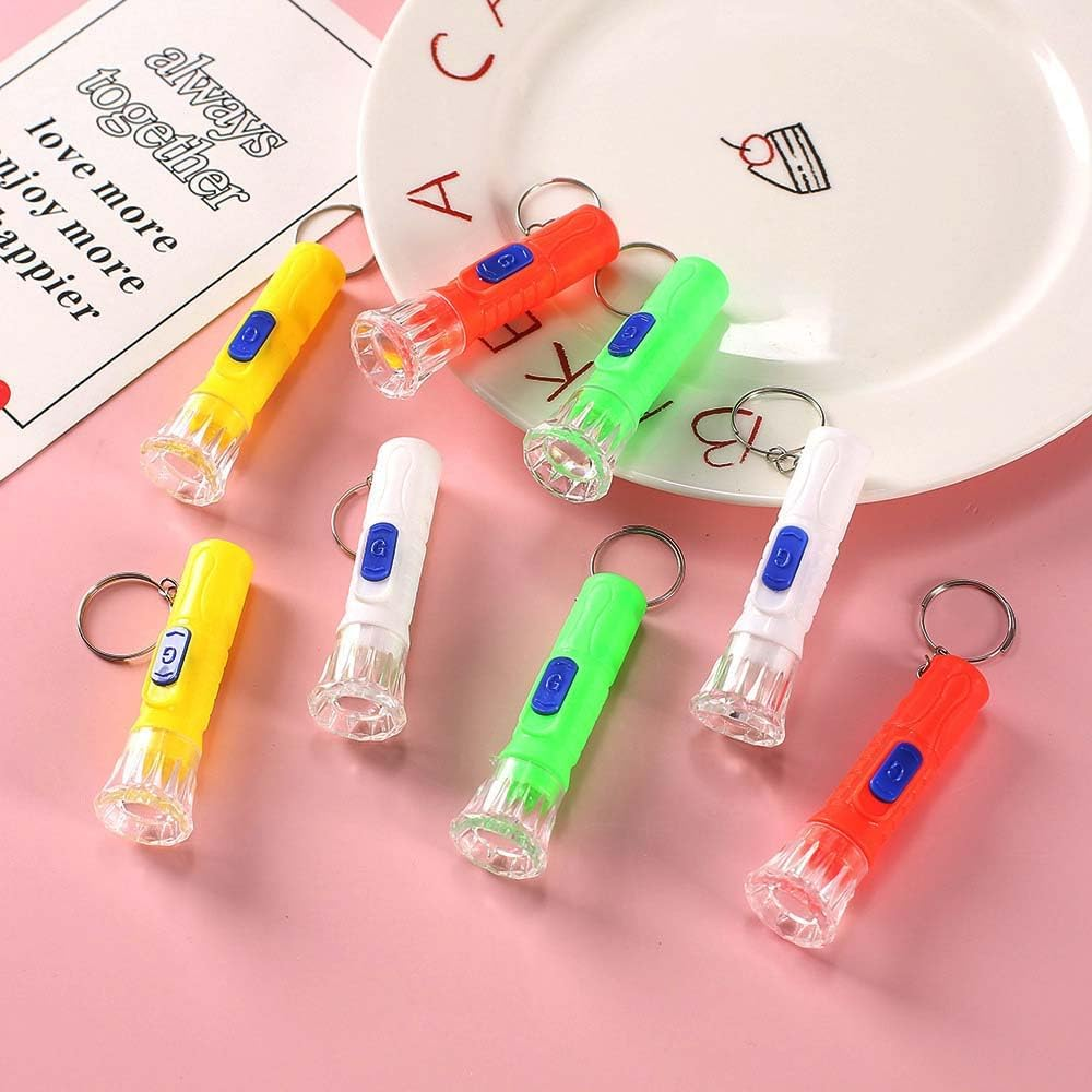 4 Pieces Mini Flashlight Keychain Bulk Assorted Colors Torch Keyring Flashlights LED Keychain Flashlights Small Keychain Light Hiking Camping Christmas Party Favors image number 4
