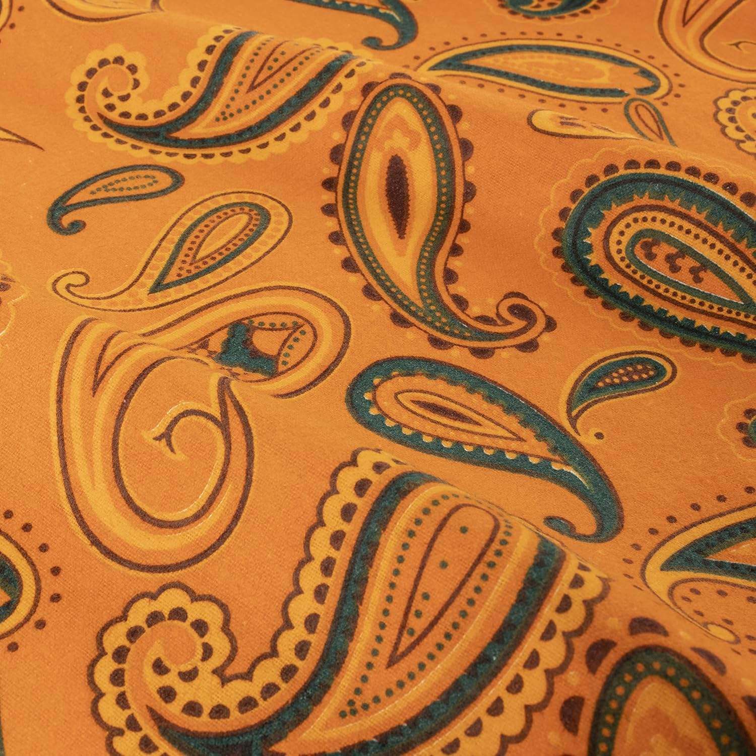 Superior Cotton Flannel Paisley Pillowcase Set Standard Pumpkin image number 4