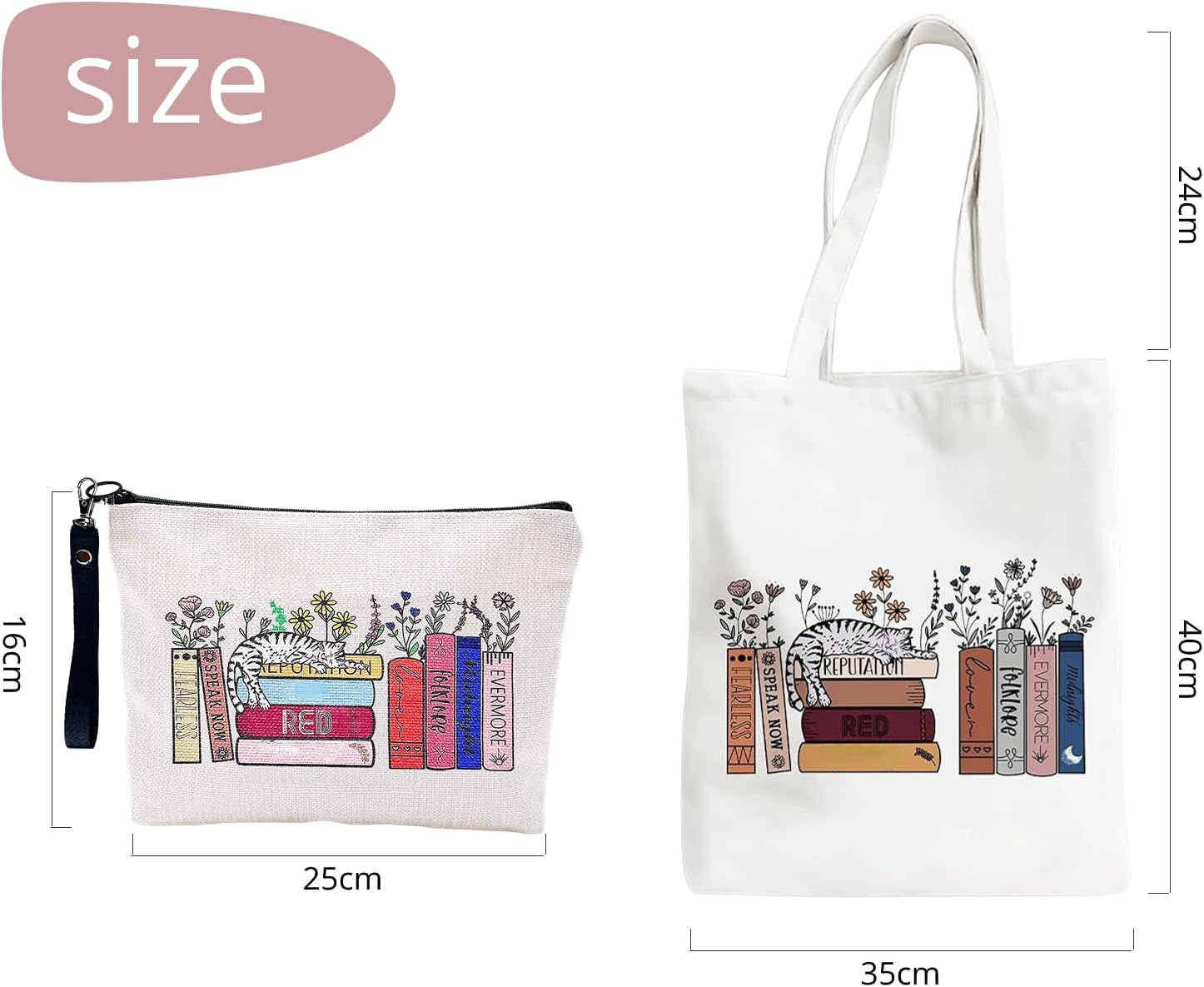 Tote Bag Makeup Bag for Singer Tour Gift,Reusable Shopping Bags for Music Lover Gift,Merchandise for Fans