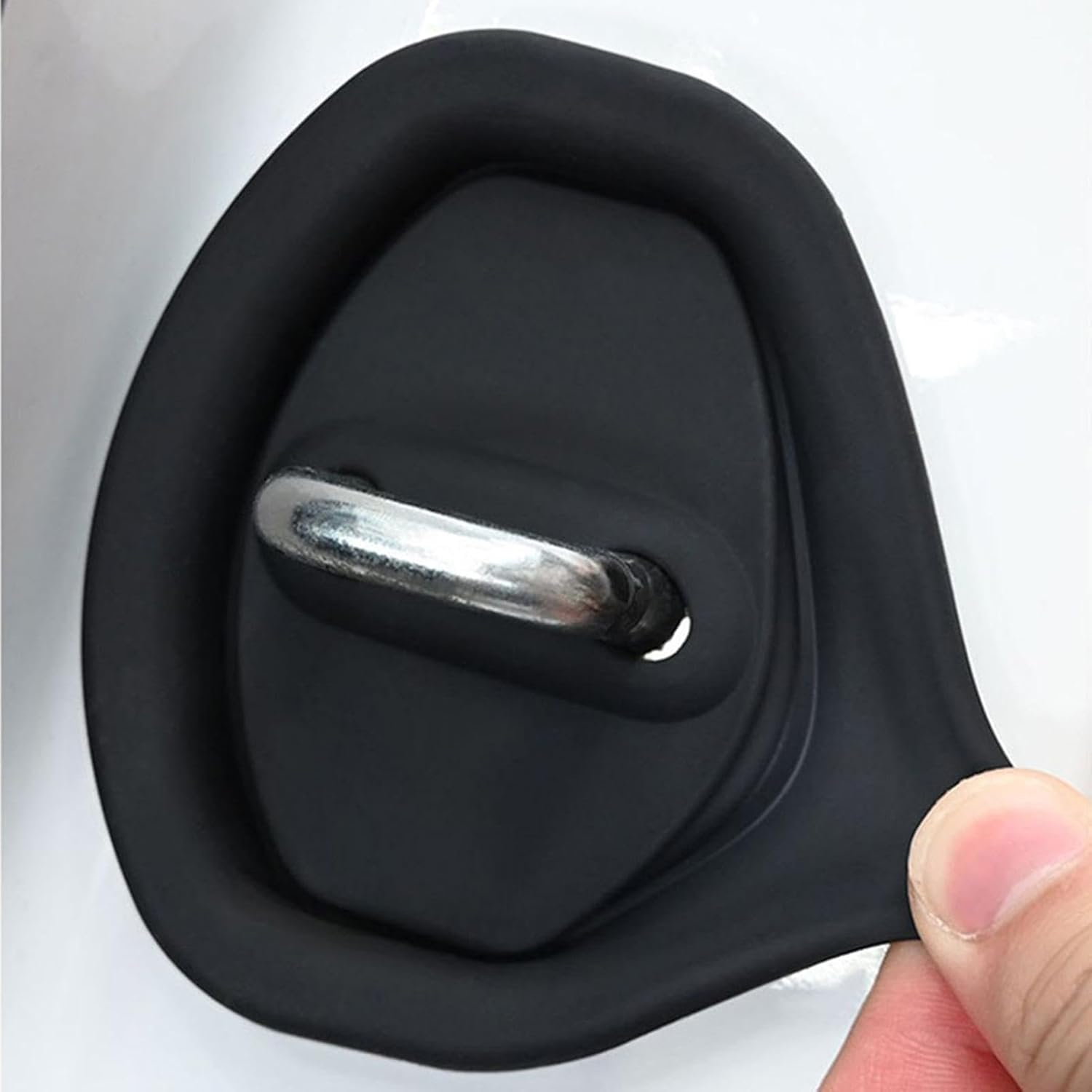 4Pcs Car Silicone Door Latch Protective Cover, Silent Shock Pads Silicone Door Lock Protector, Universal Silicone Door Latch Covers, Vehicle Doors Locks Guard Stopper Set Auto Accessories (Black) image number 2