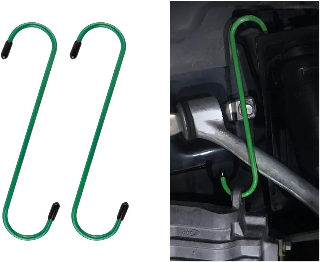 GLSOWEE Car Brake Caliper Hooks, Auto Brake Caliper Hangers with Rubber Tips, Universal Durable & Rust-Proof Automotive Tools for Braking, Axle, Bearing, Suspension Work (Yellow, 2 Pcs)