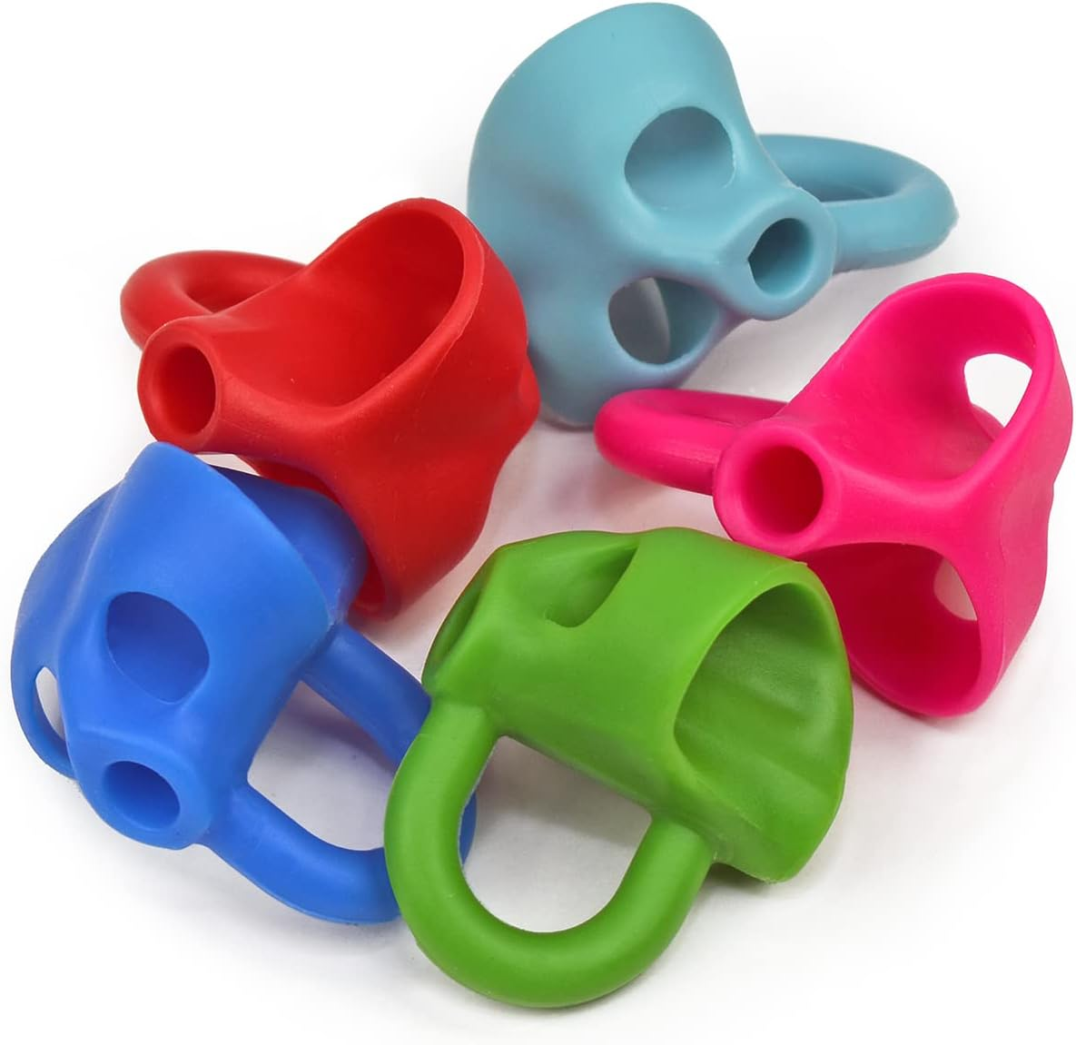 The Pencil Grip Pencil Grip the Classics Ring Grip Ergonomic Writing Aid, for Right or Left Handed Users, Assorted Colors, Pack of 6 (TPG-17306) image number 1