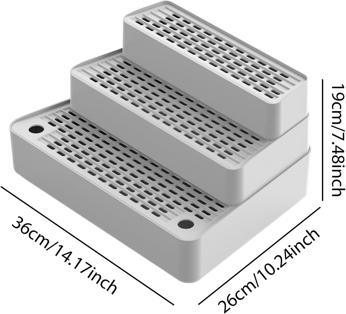 Generic Litter Box Ramp, Step Stool, Removable Mat, Washable Pad, Easy to Clean, Cat Litter Stairs, 3 Steps for Small Cats, Light Gray - Dark Gray image number 4