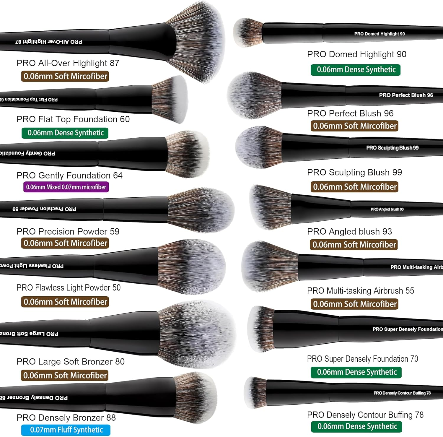Bueart Design 32Pcs PRO Grade Makeup Brushes Set with Super Large Holder, Premium Ultra-Soft Synthetic Foundation Contour Powder Blush Concealer Eyeshadow Classic Black Make up Brush image number 2