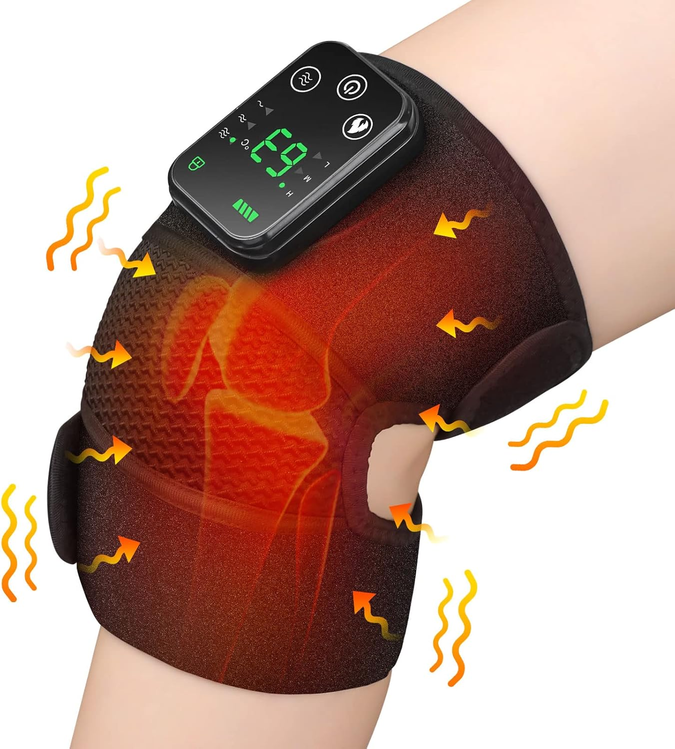 Knee Massager with Heat & Vibration &ndash; 3-In-1 Therapy, Knee Brace 4000Mah Rechargeable Wireless, Pain Relief Shoulder Massage, Joint & Muscle Relaxation image number 2