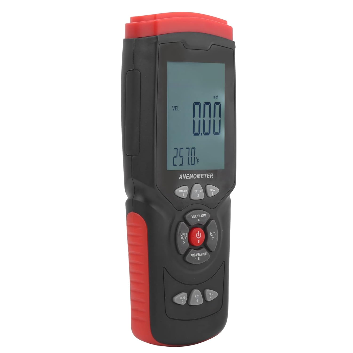 Cryfokt Digital Anemometer, Handheld Wind Speed Meter LCD Display Air Tester Industrial/Household Wind-Speed Meter for Measuring Wind Speed Temperature Humidity image number 4