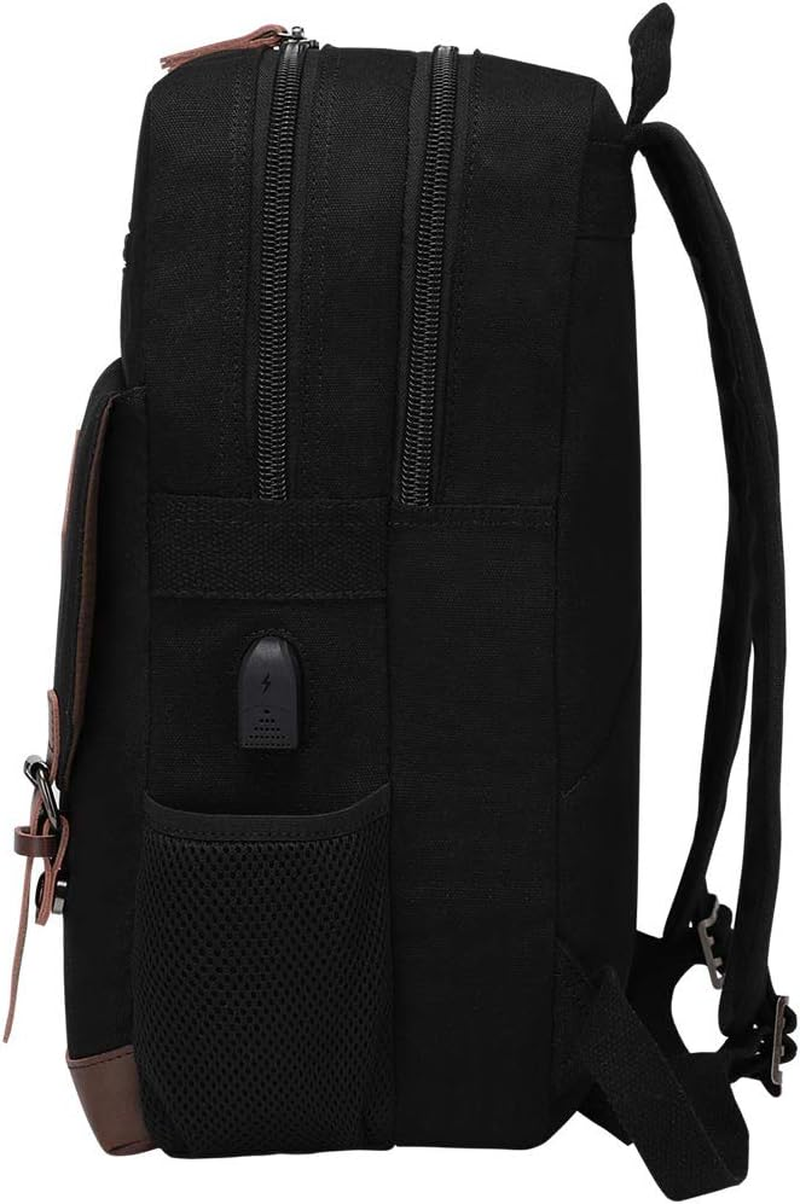 Canvas Backpack for Men Women, Vintage Rucksack Fits Most 15.6 Inch Laptop image number 5
