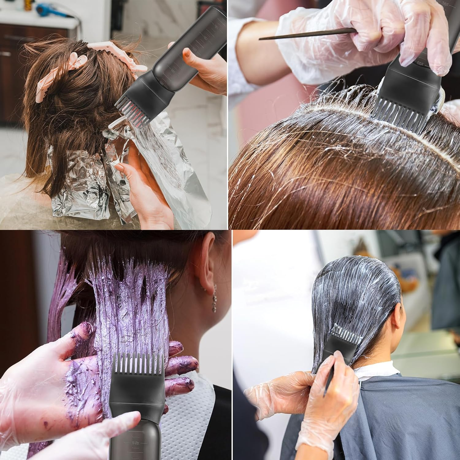 WPPQWP Spray Bottle Hair Curls, Root Comb Hair Oil Applicator, 200 Ml Hair Spray Bottle for Ultra Fine Continuous, Hair Oil Applicator with Graduated for Hair Styling, Hair Colourations