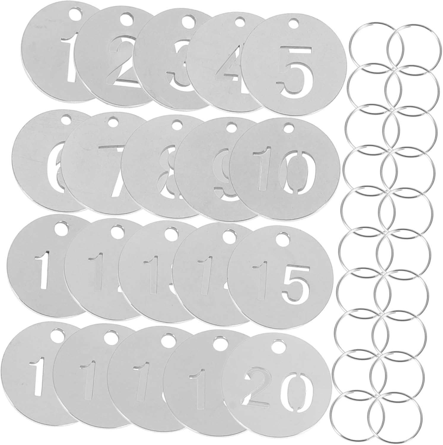 COMPUKAS 20Pcs Key Tags Stainless Steel DIY Key Identifiers Luggage Bags Lockers Lightweight Durable Labels