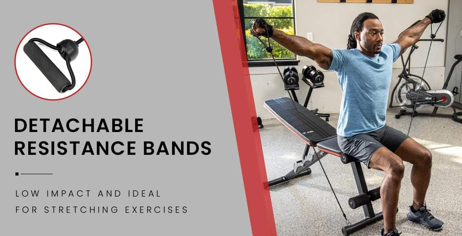 PROFLEX Adjustable Weight Bench Home Gym Workout Bench Press for Strength Training with Resistance Bands image number 6