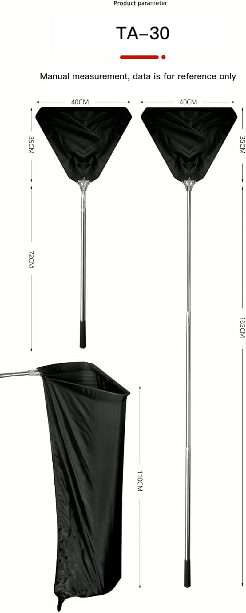 Abu I Pet 78 Inch Foldable Snake Catcher Snake Hoop Bag with Telescopic Handle image number 2