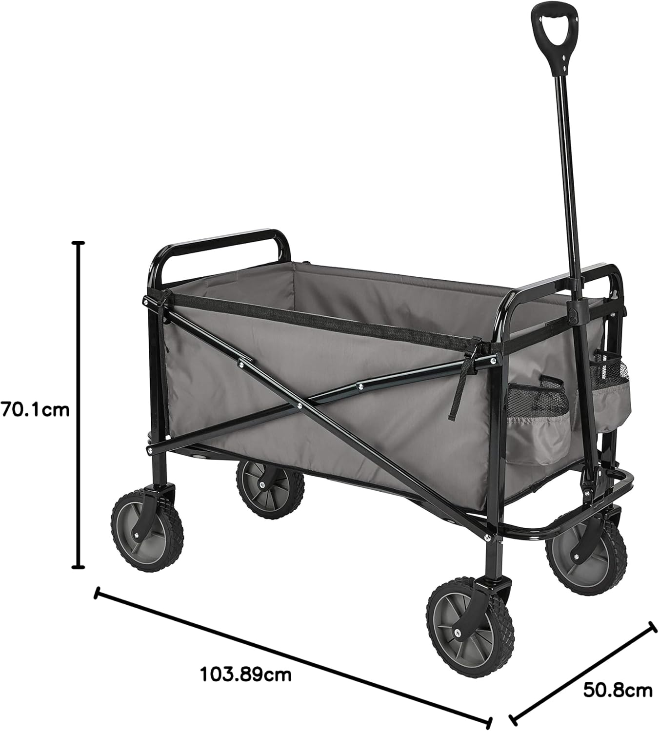 Amazon Basics Collapsible Folding Outdoor Utility Wagon with Cover Bag, Gray image number 1