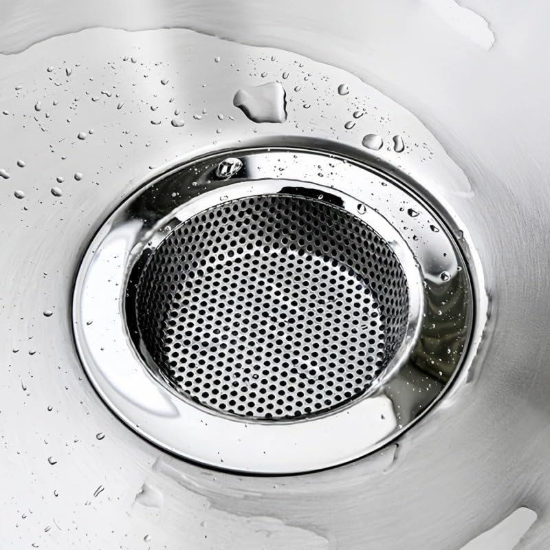 Bathtub Strainers, Bathroom Sink Strainers, Shower Drain Hair Catcher, Drain Strainer for Laundry, Mop Pool, Utility, Slop, RV Sink, Stainless Steel, Pack-2 (Silver, 7.7CM) image number 5
