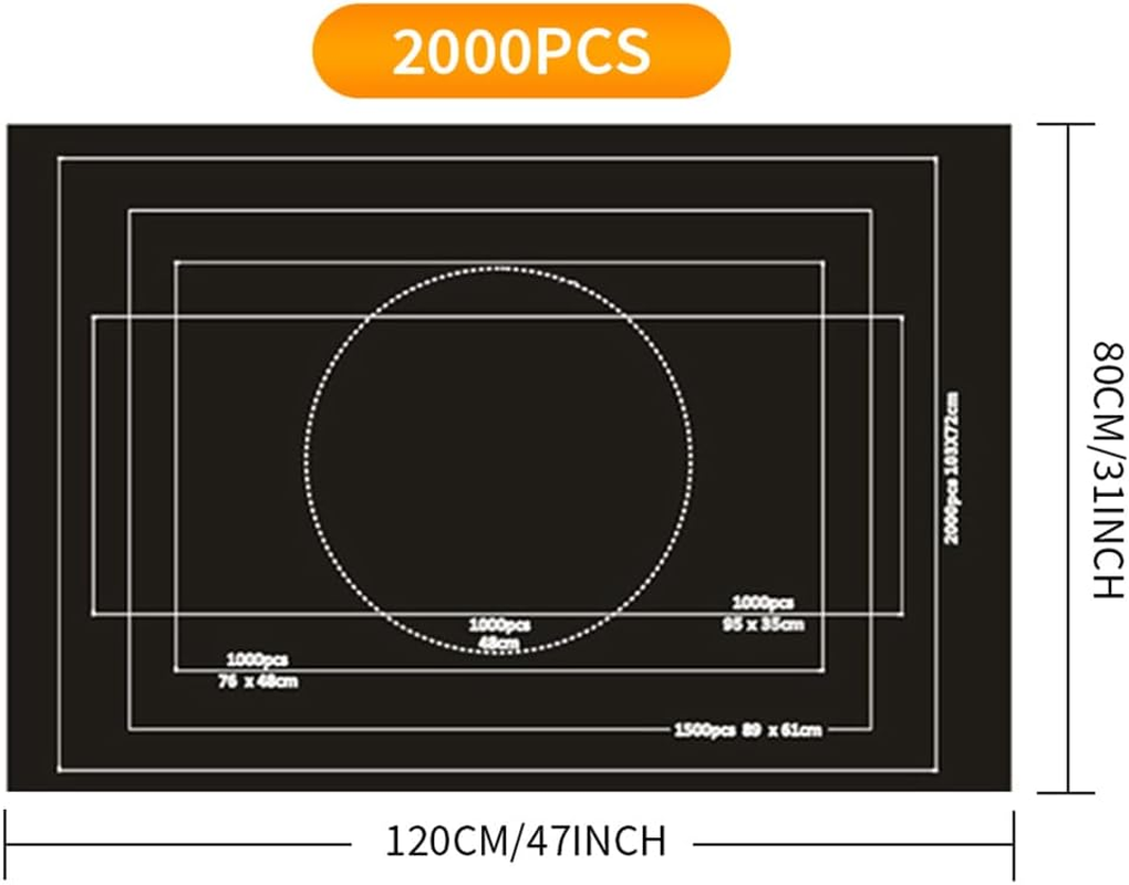 Vivva Jigsaw Puzzle Mat Roll Up,2000Pcs Portable Puzzle Board Puzzle Storage Puzzle Saver, Environmental Friendly Material (Black)