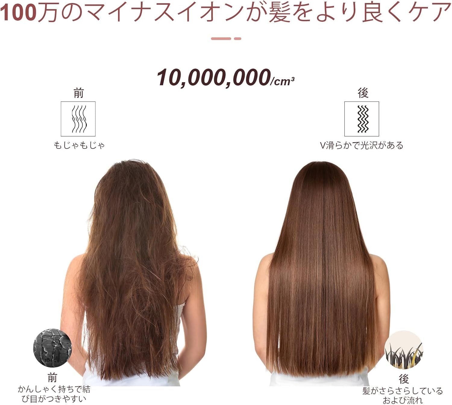 MEGAWISE Pro Ceramic Ionic Hair Straightener Brush for Home Salon, Straightening Hair Brush with 20S Heating Tech, Auto-Off, Anti-Scald with Universal Dual Voltage,Rotatable Power Cord, Black image number 4