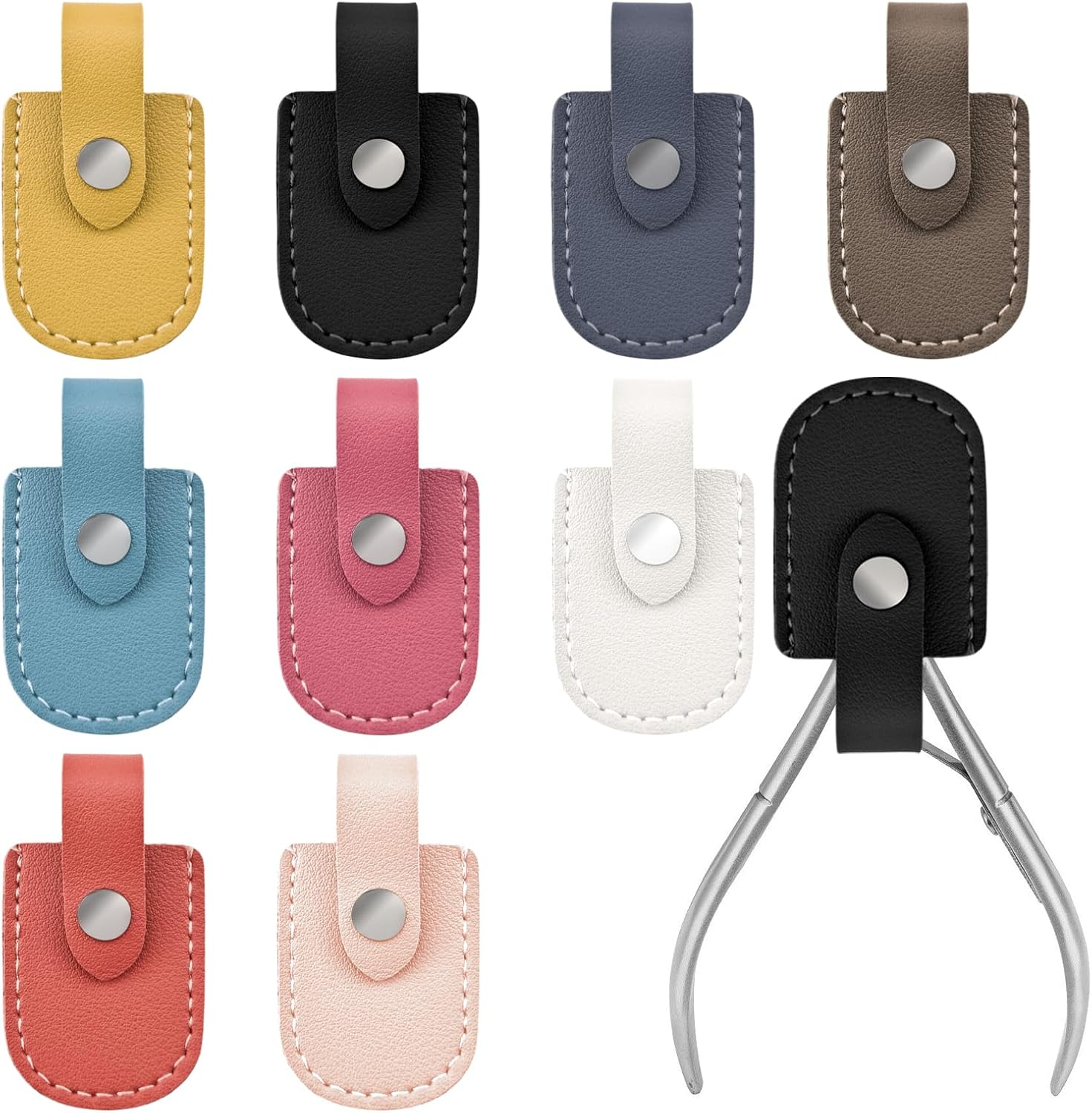 9 Pack Nail Scissors Protective Cover Portable Scissor Pouch Nail Nipper Protector Nail Trimmer Storage Container for Nail Cuticle Scissor Nail Nipper (9 Colors) image number 4