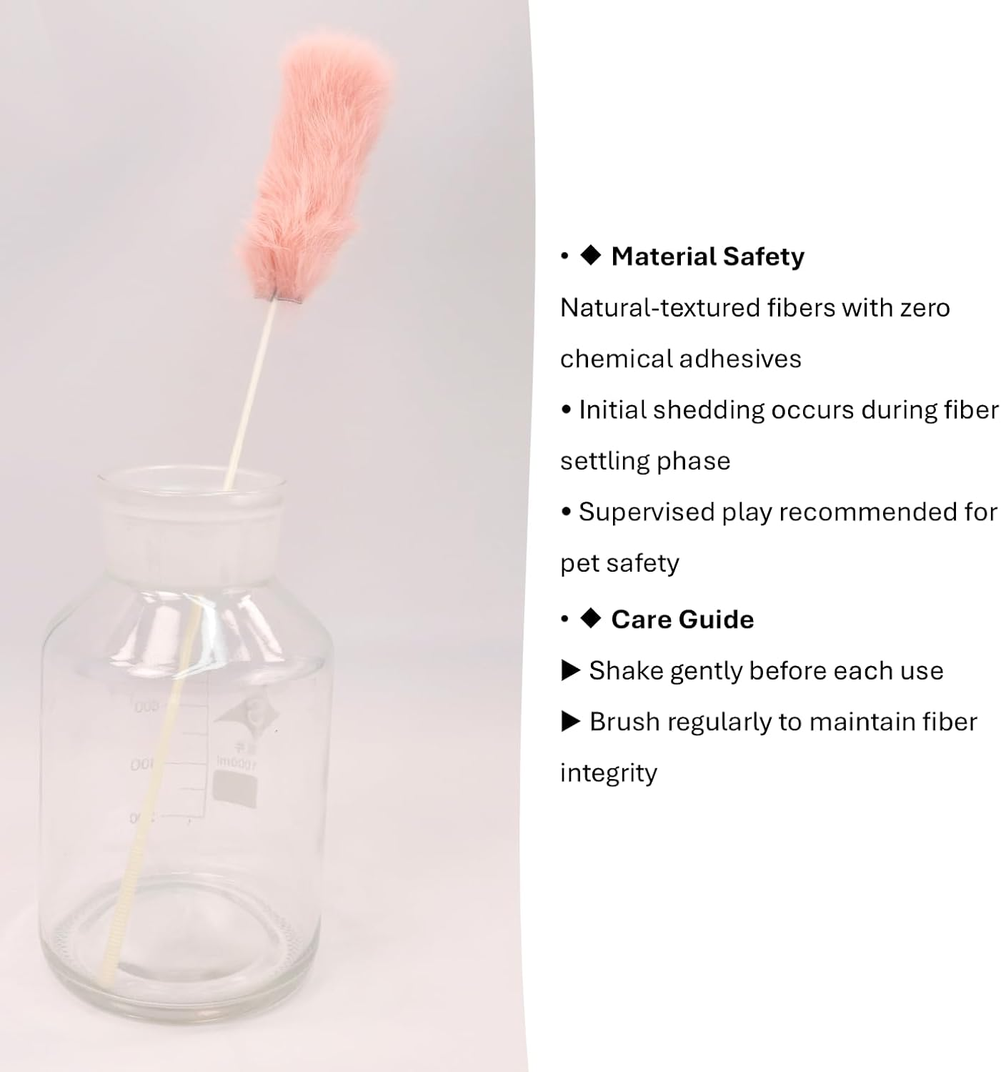 5PCS Real Rabbit Fur Cat Teaser Toys &ndash; Interactive Cat Toys with 38Cm Wands & 13Cm Soft Rabbit Fur, Colourful & Durable, Ideal for Indoor Play & Home Decor image number 2