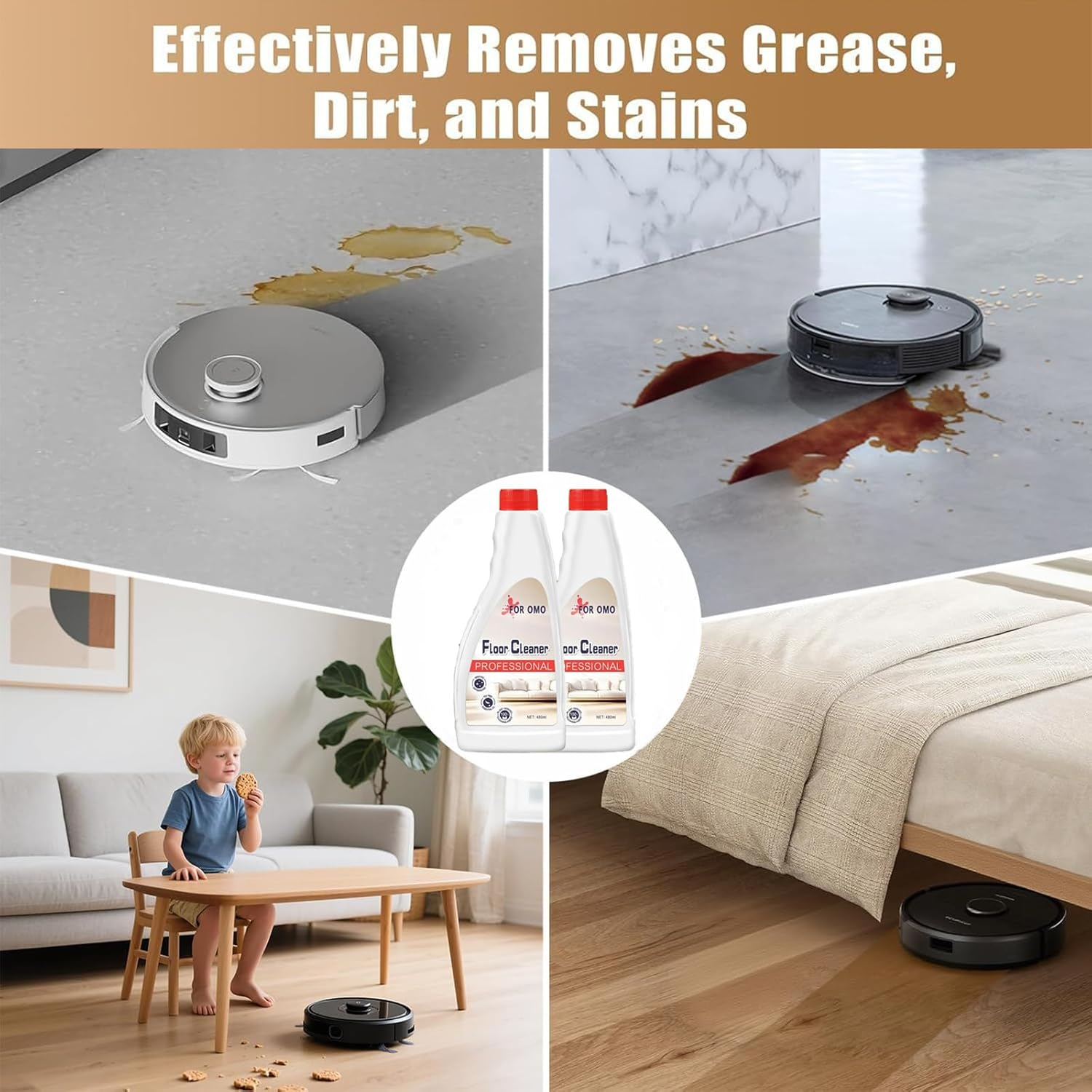 3 Bottle Floor Cleaning Solution for All Roborock Mopping Robots (S7,S8,Qrevo,Q7,Q8 Series), Floor Cleaner Liquid to Deep Clean Multiple Hard Floors, Kid & Pet-Friendly Robot Vacuum Cleaning Solution image number 5
