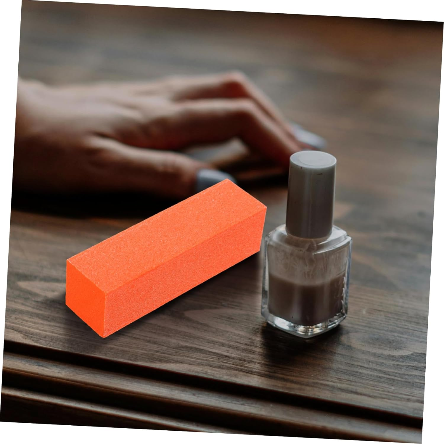 Mobestech 10Pcs Orange Sponge Nail Files Manicure Buffer Blocks Dual-Sided Sanding and Grinding Nail Files for Fingernail Care and Salon Use