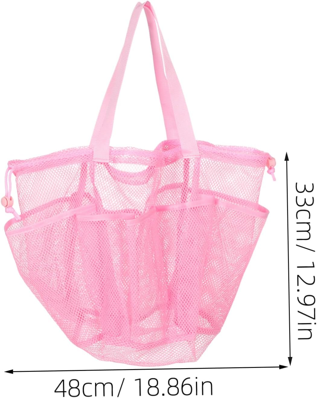 CALLARON Portable Mesh Storage Bag Cute Toiletry Bag Mesh Drawstring Pockets for Travel Makeup Beach Swimming and Daily Essentials Organizer image number 5