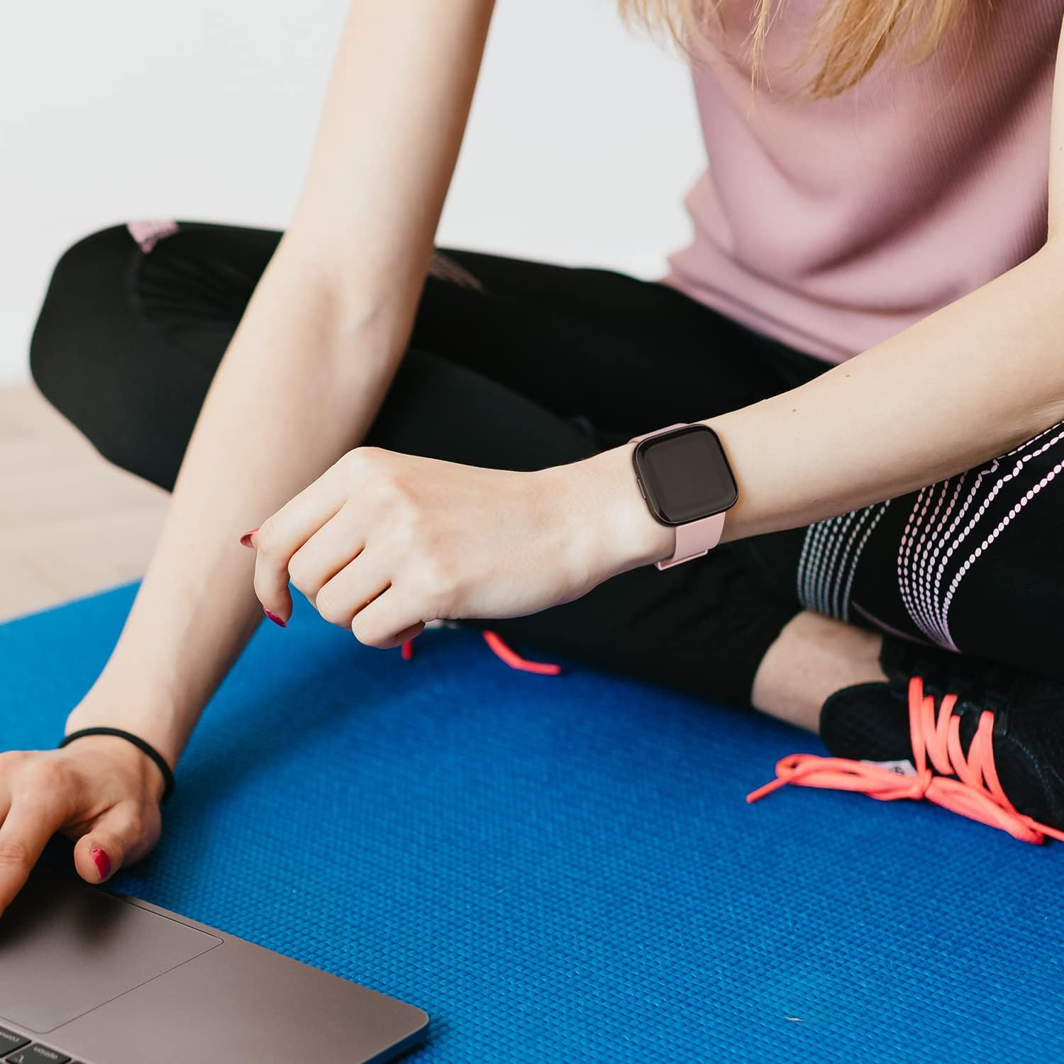 Sport Bands for Fitbit Versa 2 Band, Fitbit Versa Band, Versa Lite/Se Band Women/Men, Soft Classic TPU Adjustable Comfortable Replacement Wristbands for Fitbit Versa 2/Versa/Lite/Se image number 3