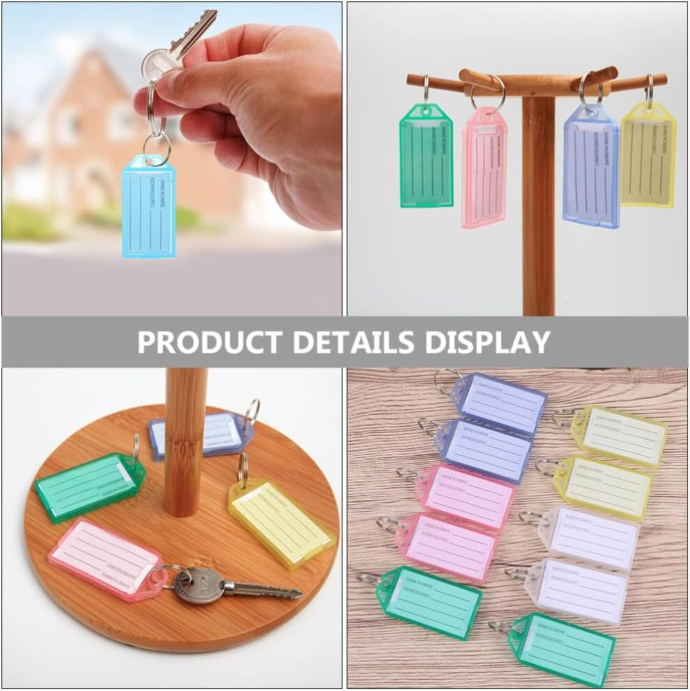 MAGICLULU 60Pcs Luggage Tag Key Tags Ring Key Labels Multi-Use Luggage Keychain for Travelling Accessories image number 3