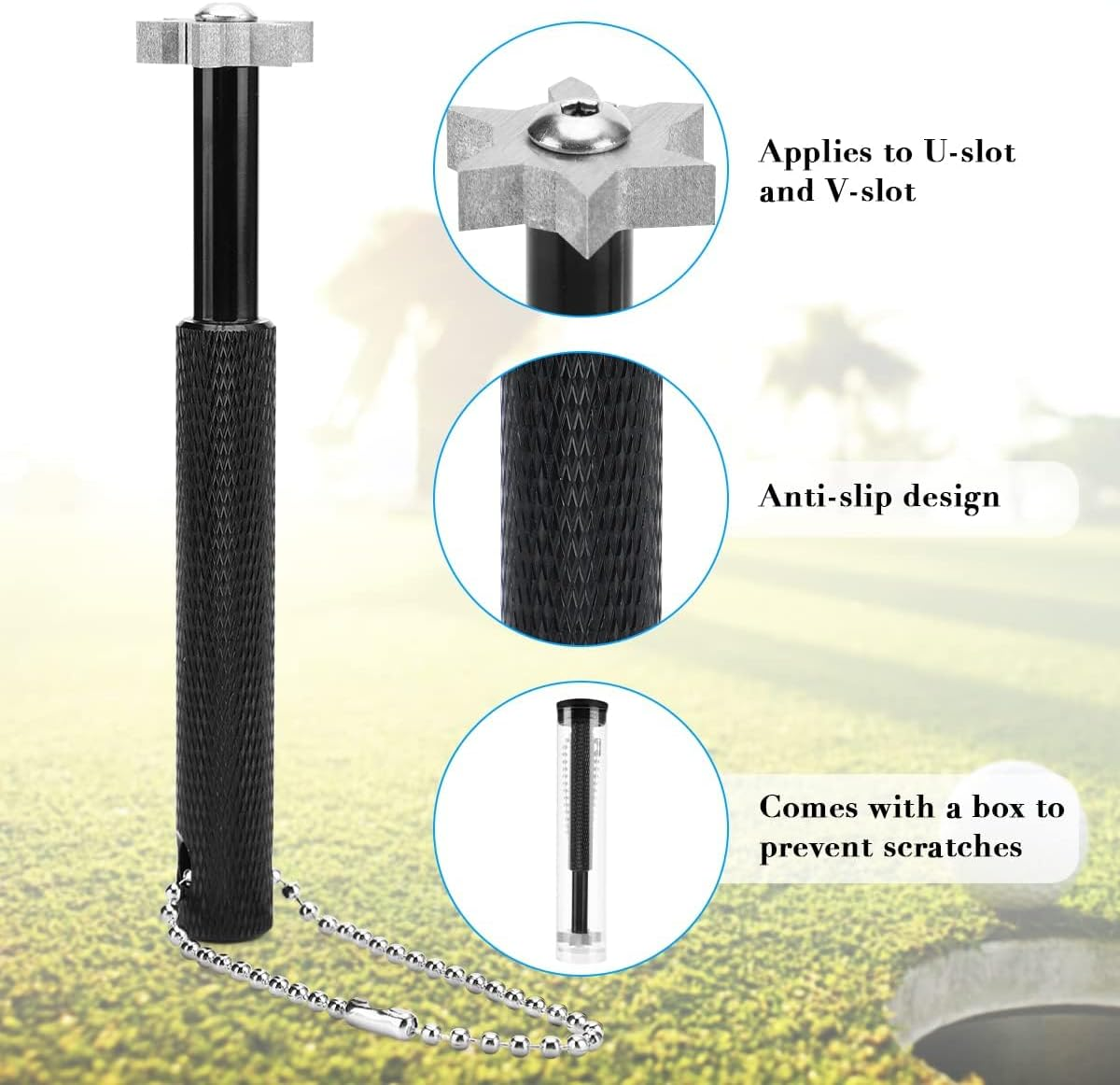 1 Retractable Double-Sided Golf Club Brush and 2 Golf Club Groove Sharpener for U & V-Grooves, Portable Golf Brush Tool Kits for All Golf Irons image number 5