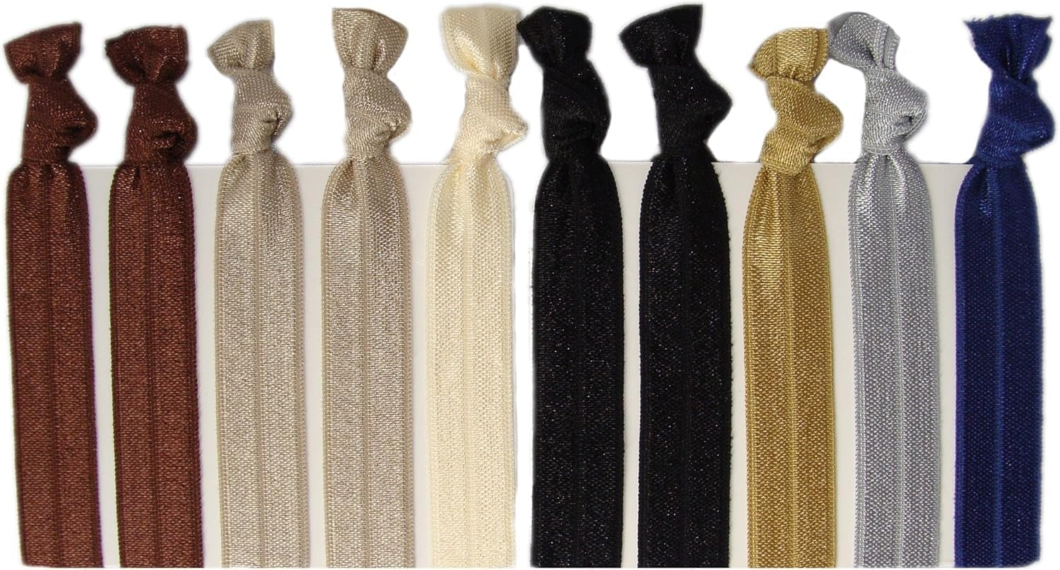 Ribbon Hair Ties - Neutral Tones 10 Pack by ZKBDBWTR image number 1
