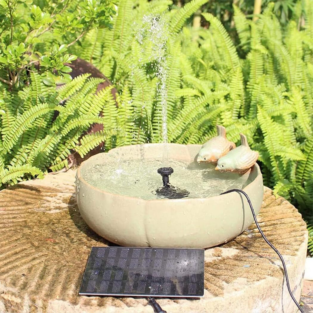 1.8W Solar Powered Water Feature Pump Garden Pool Pond Fish Aquarium Fountain& Filter with 4 Nozzles, 180L/H Flow 100Cm Lift for Ponds & Garden Decor image number 6