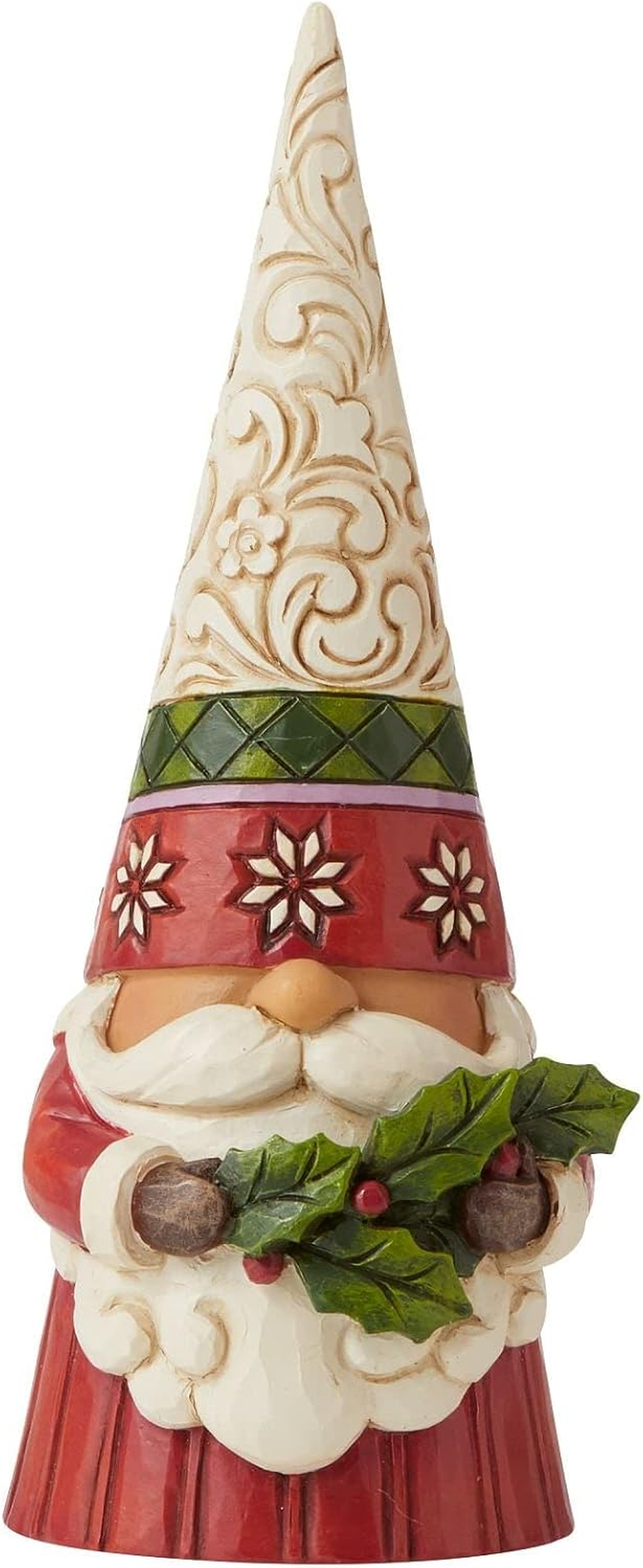 Heartwood Creek Jim Shore Christmas Gnome Holding Holly, 16Cm, Red,6009180