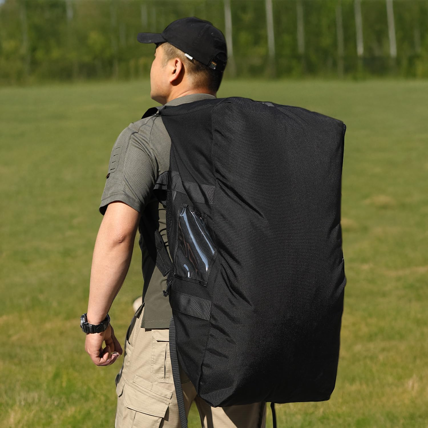 130L Tactical Travel Duffle Bag Waterproof Lightweight Foldable Full-Access Opening for Outdoor Camping Hunting Travel - Cp Camo image number 4