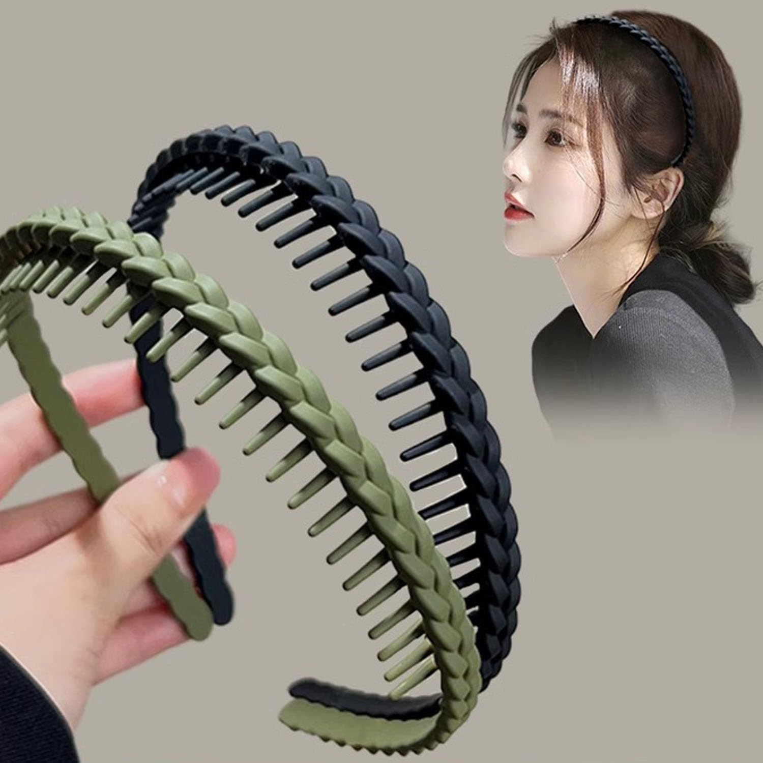 Headbands with Teeth 10PCS, Thin Non-Slip Headband DIY Hairbands,Multicolor