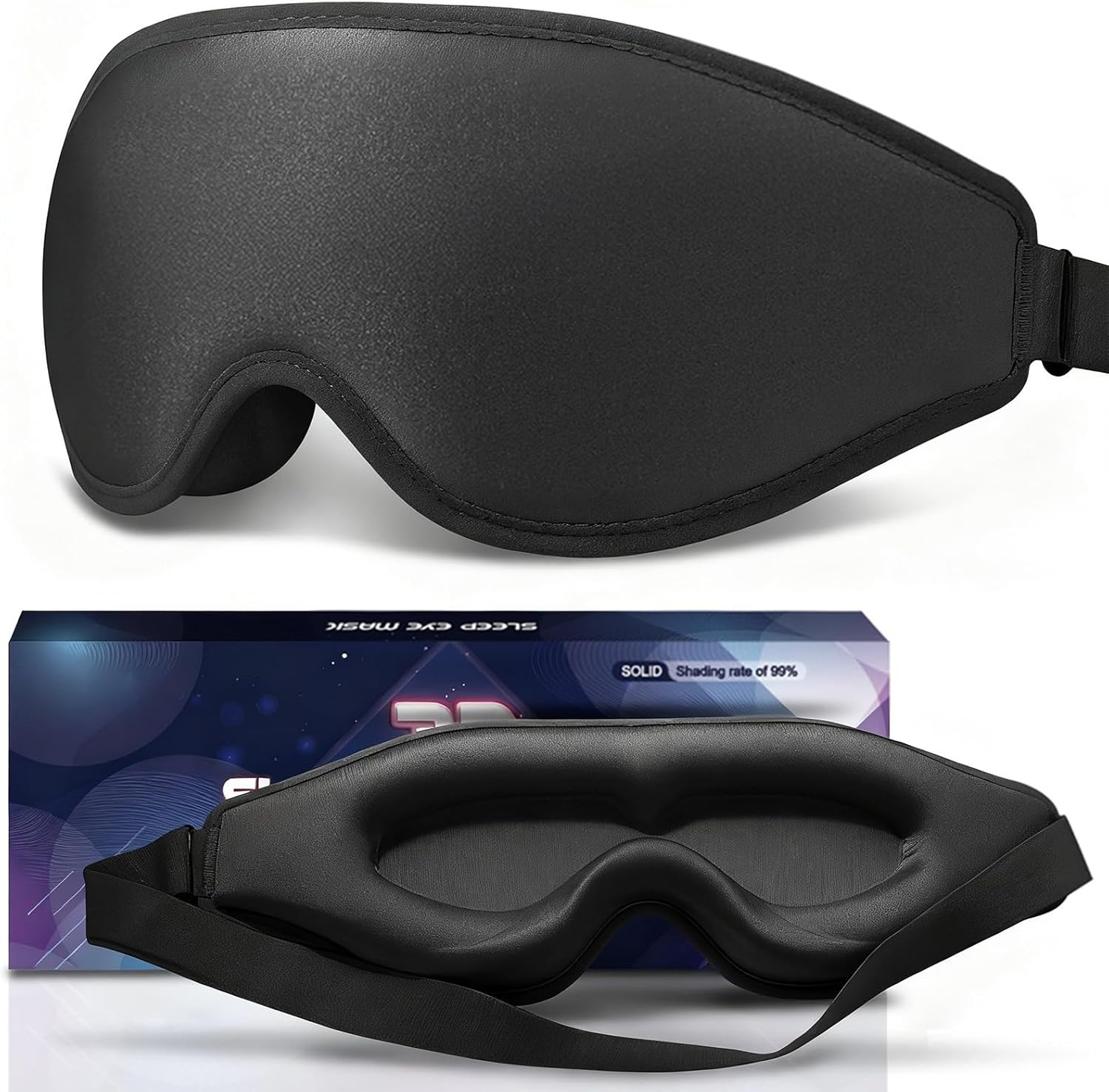 Sleep Mask, 3D Bluetooth Sleep Headphones, Adjustable Sleeping Mask for Women Men, Perfect Gifts Blindfold for Sleep/Travel/Sports (Grey)