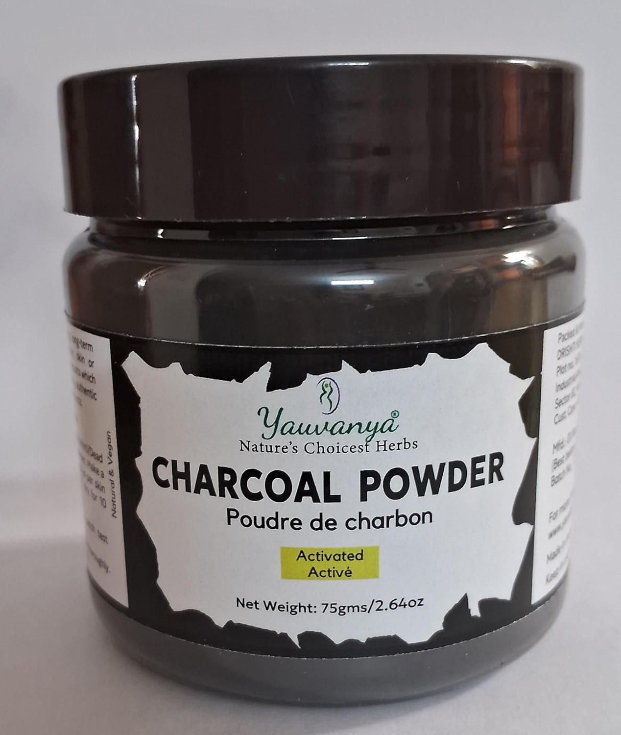 Yauvanya Activated Charcoal Powder - 75 Gms | Face Mask | Skin Detox image number 3
