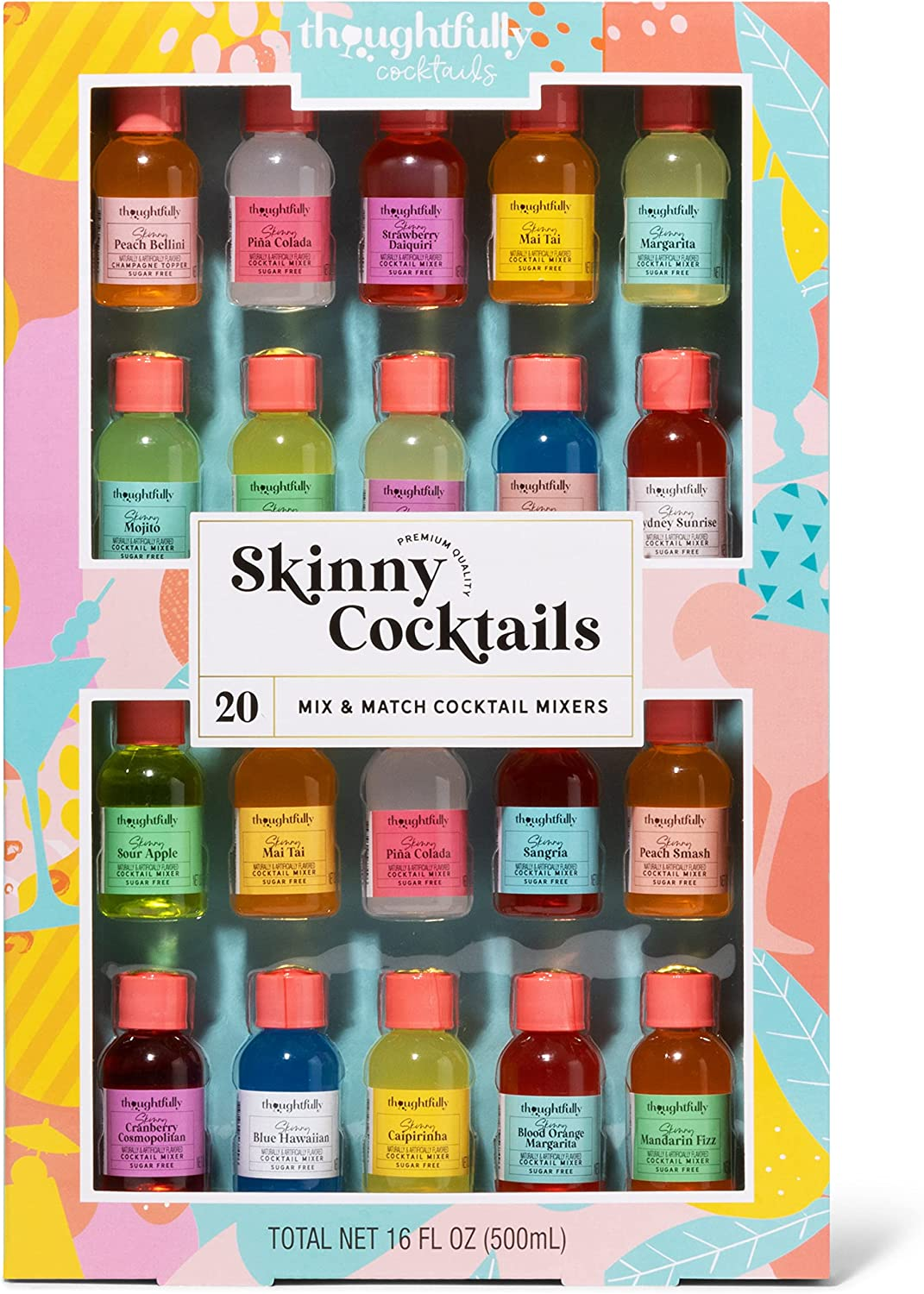Thoughtfully Cocktails, Mix and Match Skinny Cocktail Mixers in Glass Bottles, Vegan and Vegetarian, Combine Two Bottles for a Delicious Sugar-Free Cocktail Mixer, Pack of 20 (Contains NO Alcohol) image number 6
