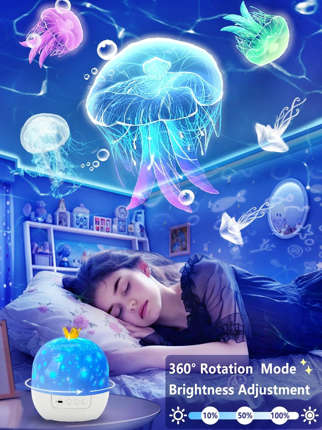 21 Sets of Films + Projector Night Light for Kids, Baby Night Light Projector for Bedroom, Ceiling, Star Projector with 360&deg; Rotation Dimmable for Kids Girls, Birthday, Christmas, Nursery, Room Decor image number 3