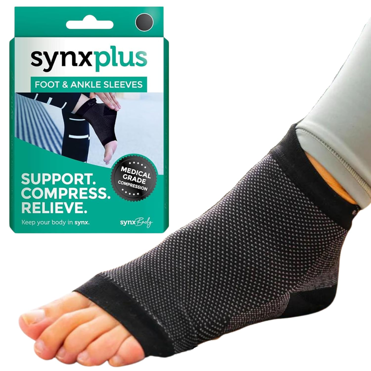 Synxbody Synxplus Foot and Ankle Compression Sleeves, Large image number 3