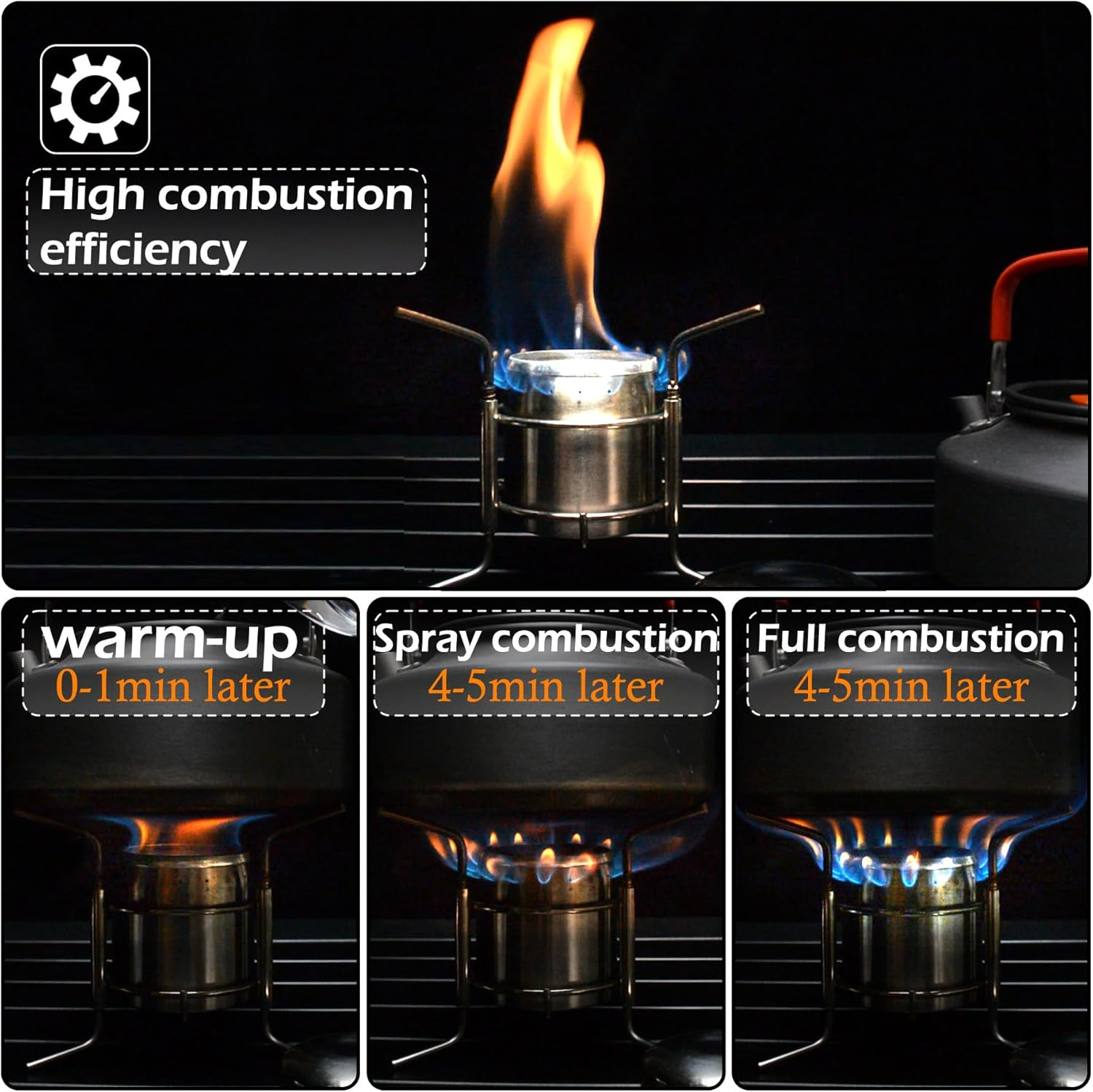 Portable Outdoor Mini Stainless Steel Ultralight Liquid Alcohol Stove Burner Furnace with Rack Support Stand for Backpacking Picnic Hiking Camping Survival image number 5
