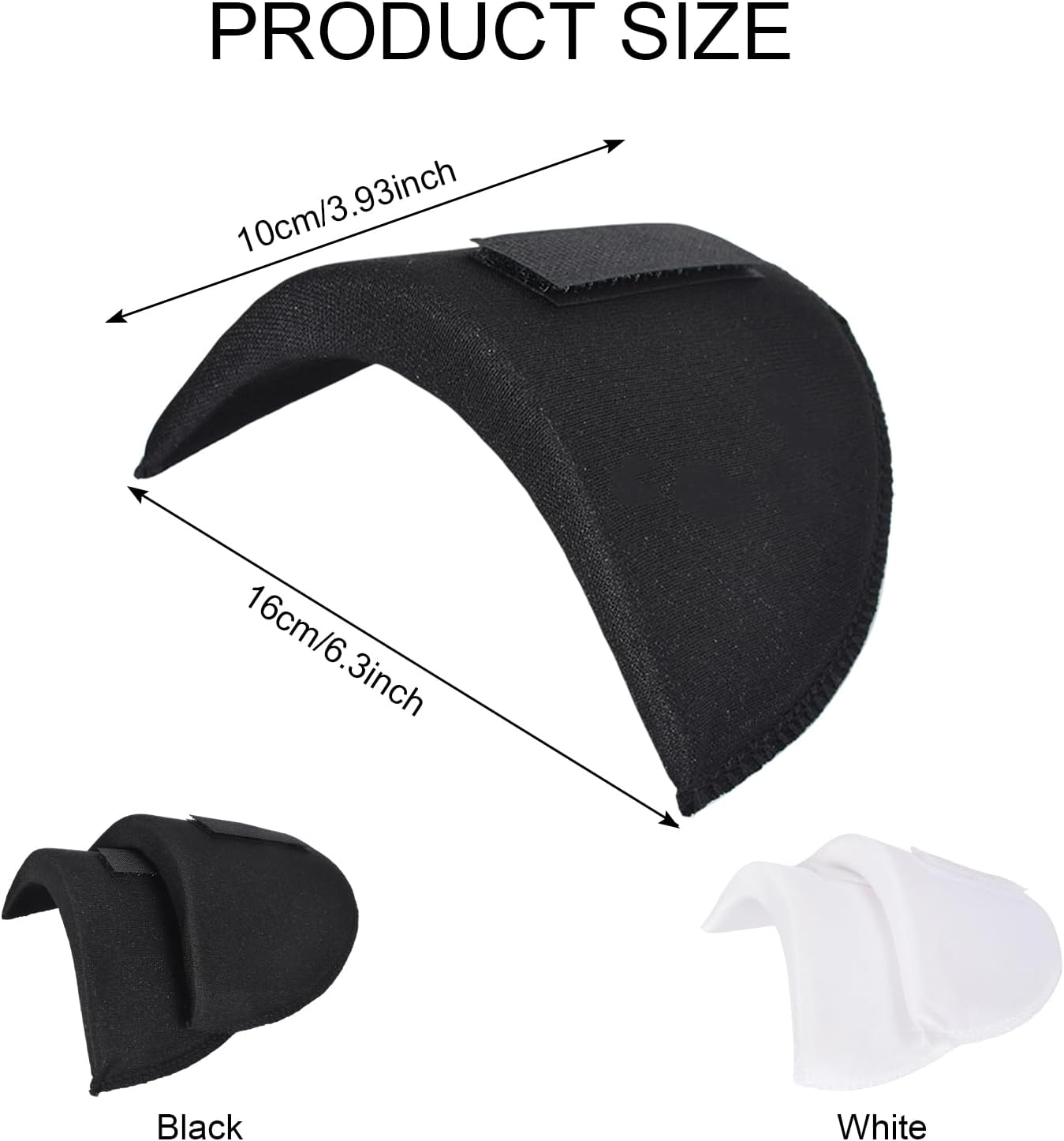Shoulder Pads 2 Pairs Set in Shoulder Pads, 1.5Cm Thick, Sponge Shoulder Pads, Removable Shoulder Pads, Breathable, for Women & Men (Black & White) image number 2