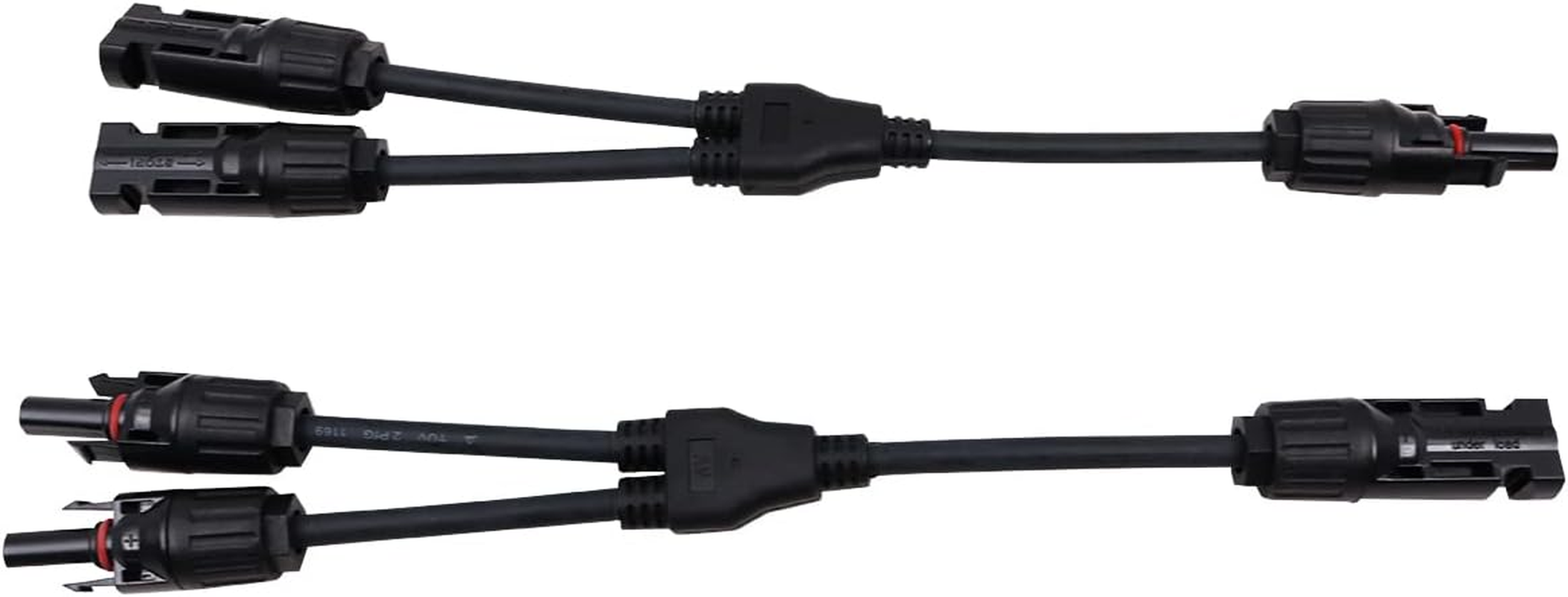 ZONADA New a Pair of Y Branch Splitter Cable 1 Male to 2 Female(M/2F) and 1 Female to 2 Male(F/2M) Solar Panel Cable PV System Wire and Assembly Solar Panel Cable Splitter Connector image number 5