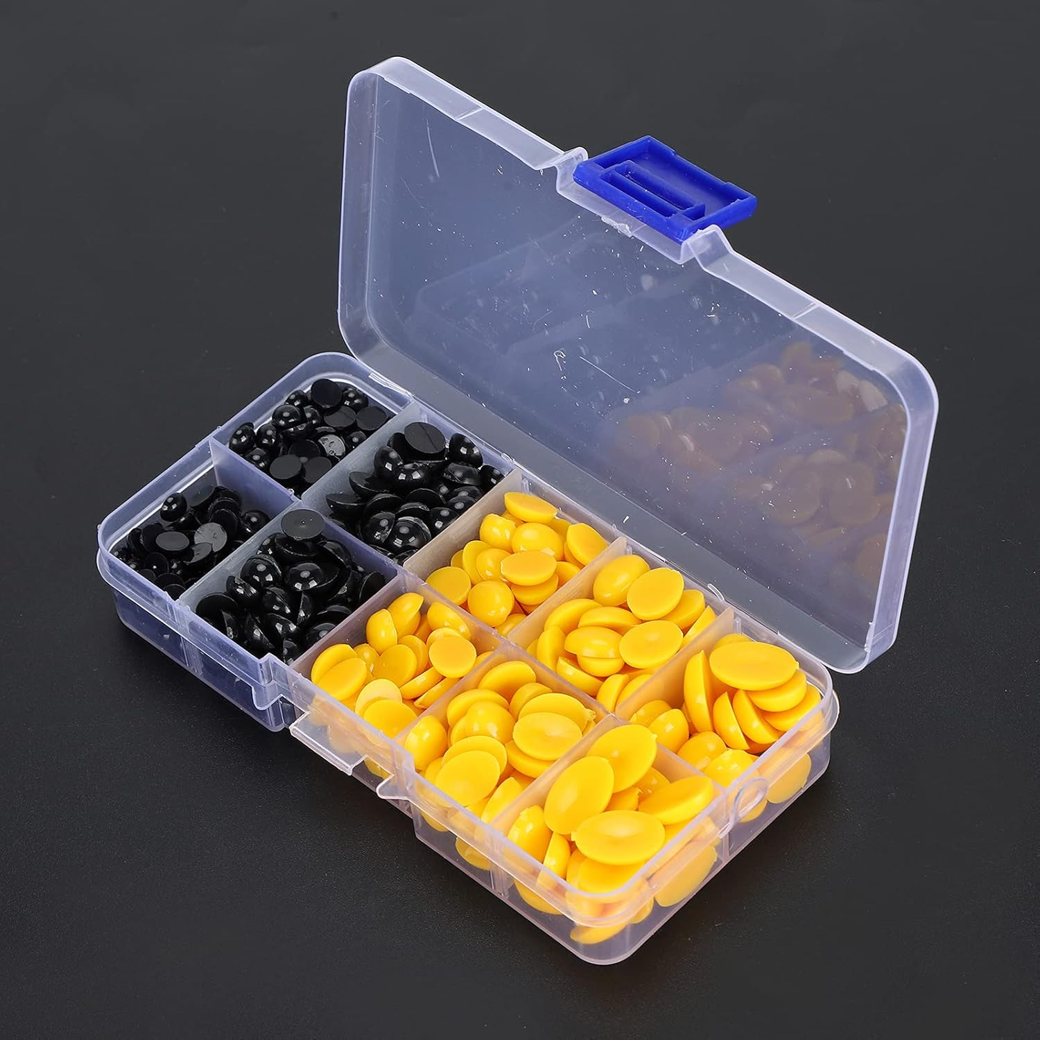 RIZGHWOY Teddy Bear Eyes Noses, Practical Convenient Toy Eyes Noses Wear-Resistant for Teddy Bears for Hand Puppets for Stuffed Animals for Puppet Crafts (580 Pieces per Box (Yellow)) image number 1