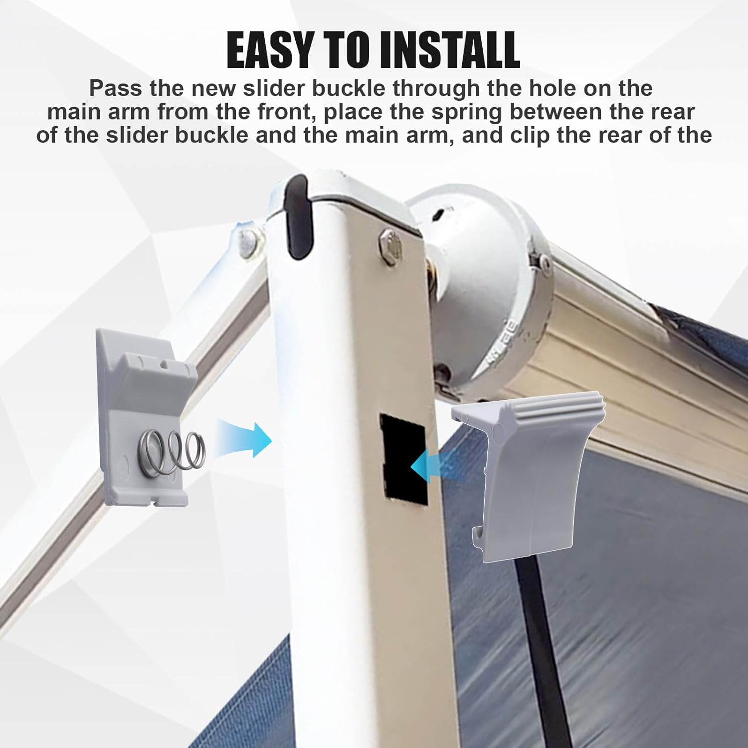 830472P002 RV Awning Arm Slider Catch Kit Compatible with Dometic 8500 Awning A&E 9000 image number 2