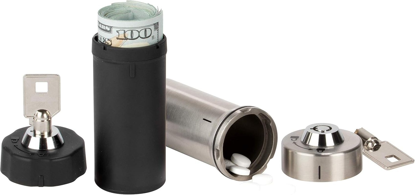 Ezy Dose Ezy Dose Locking Container │Secure Small Valuable Items │Durable Nylon Canister Locks with Key, Large, Black image number 3