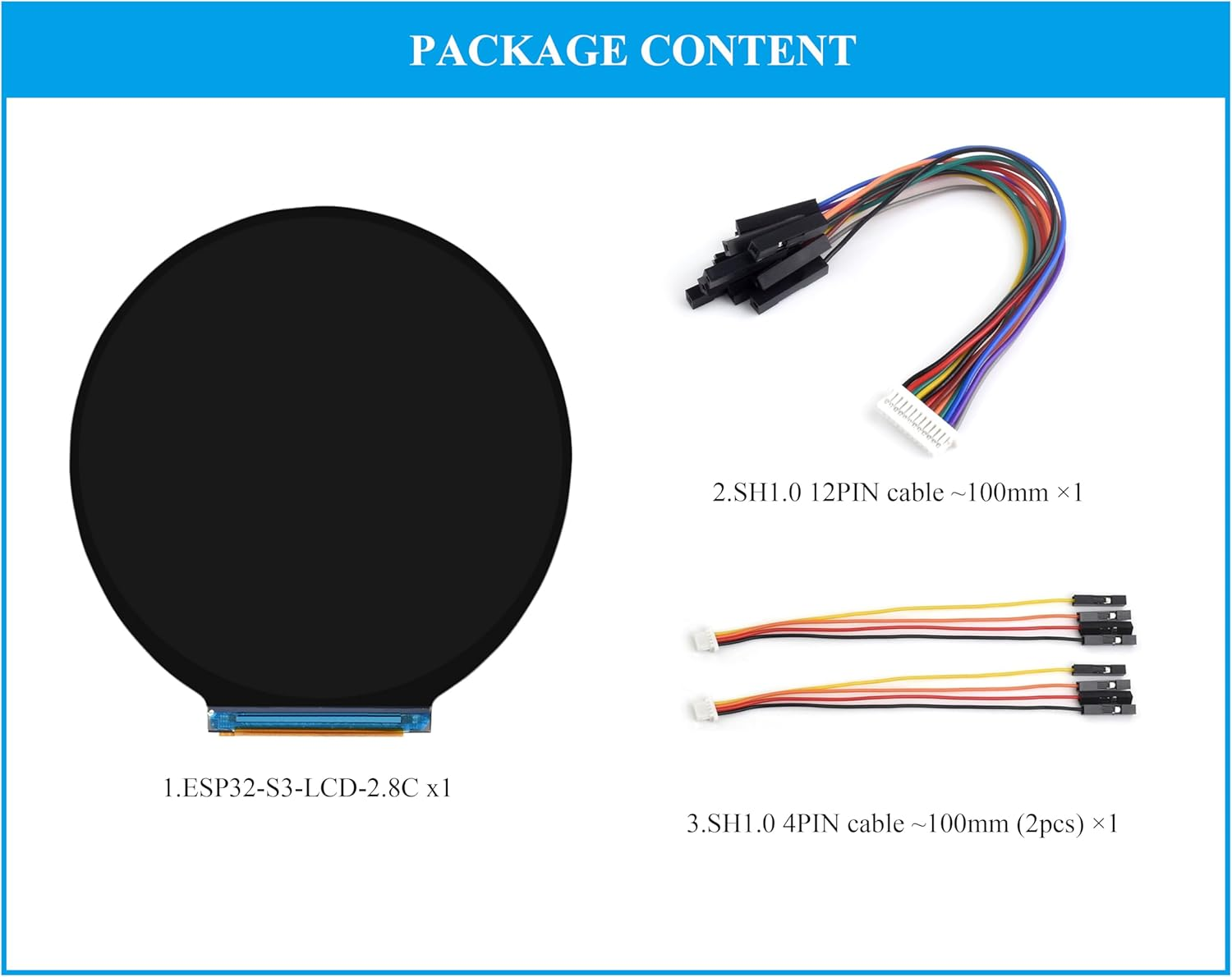 Ueekkoo ESP32-S3 2.8" round Display Development Board, 480X480 Resolution IPS Display, 32-Bit LX7 Dual-Core Processor, Wifi & BLE, Single Board Computer image number 5