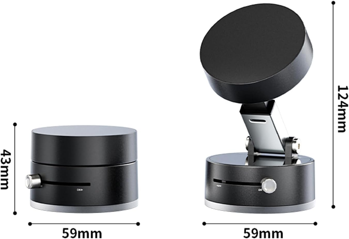 Multifunctional Vacuum Suction Phone Holder- Folding, Extendable, Double- Sided Magnetic for Car/Gym/Smooth Surface Kitchen Stand Cellphone Smartphone Mount (Black) - White image number 4