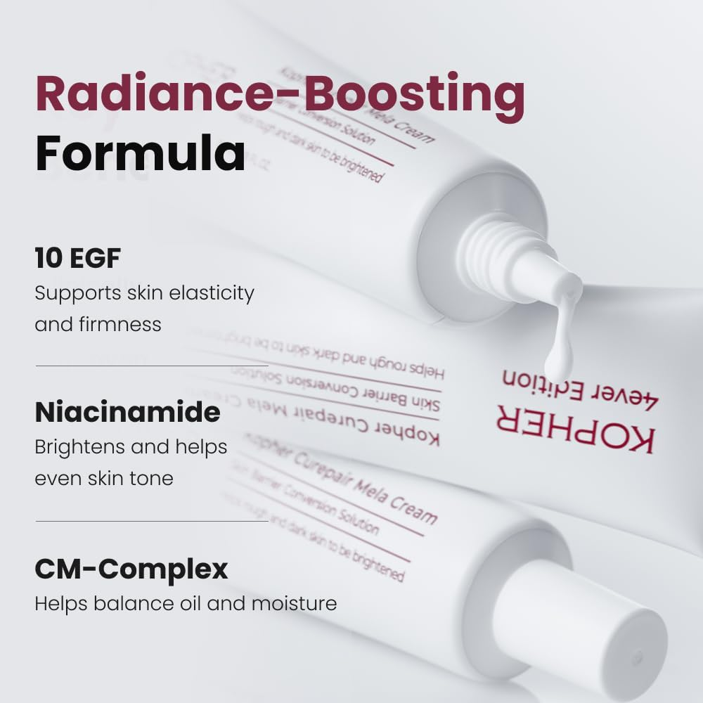 Kopher Curepair Mela Cream[4Ever Edition] with 10GF Soothing & Repairing Moisturizer for Sensitive Skin - Redness Relief, Barrier Strengthening Skin, Korean Skincare (1.18 Fl.Oz.) image number 2